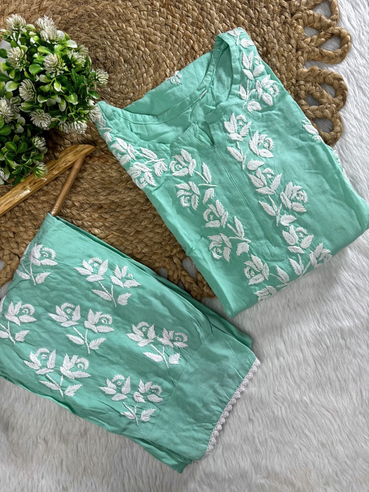 Afghani Concept Heavy embroidery chikankari combo