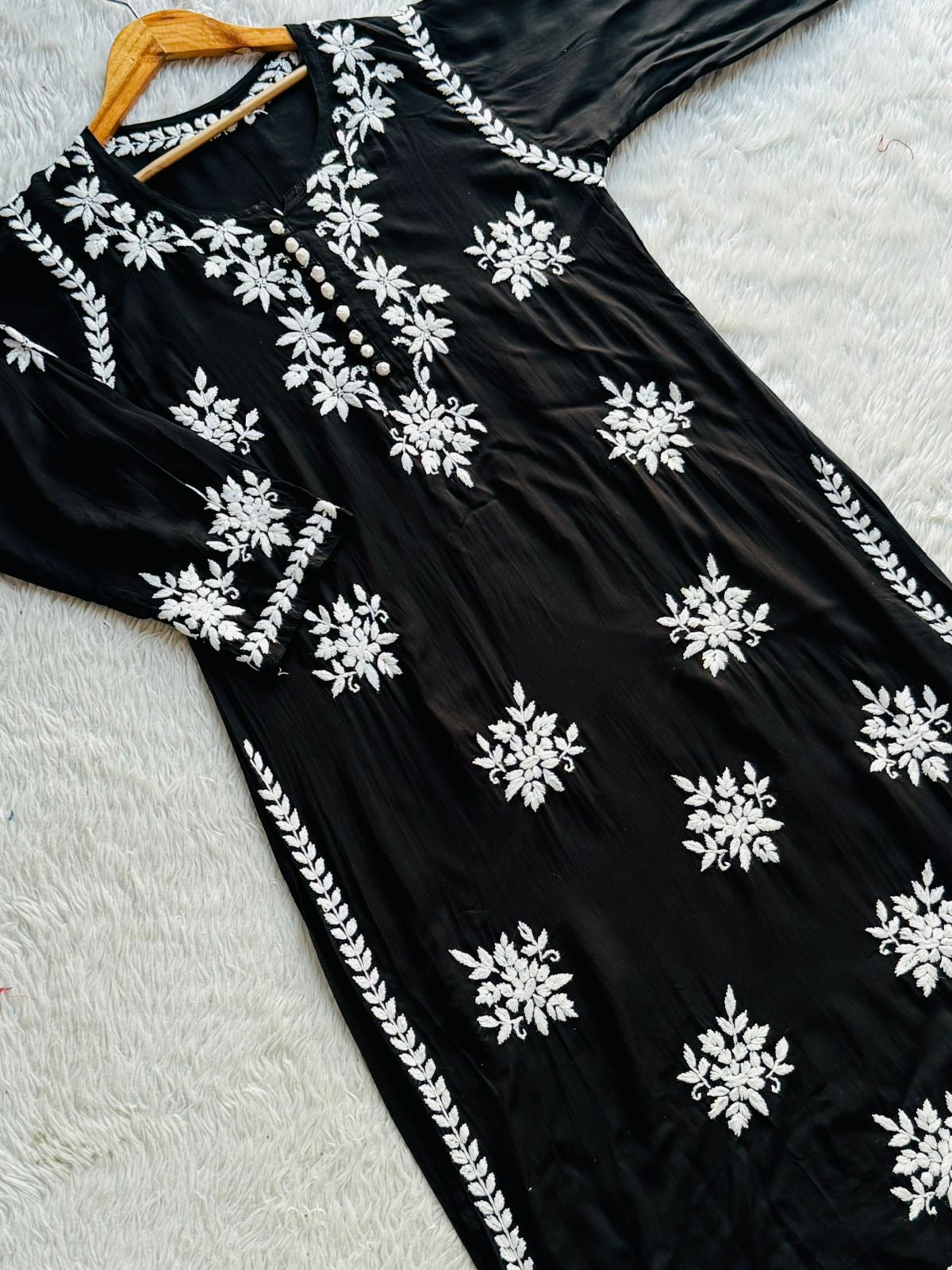 Rose Modal Heavy embroidery kurta