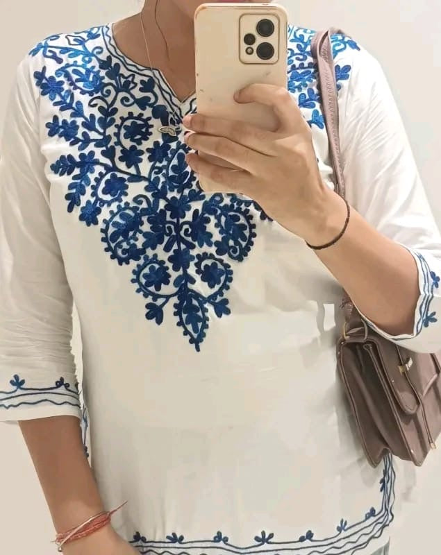 Rayon Ari Work Short Kurta