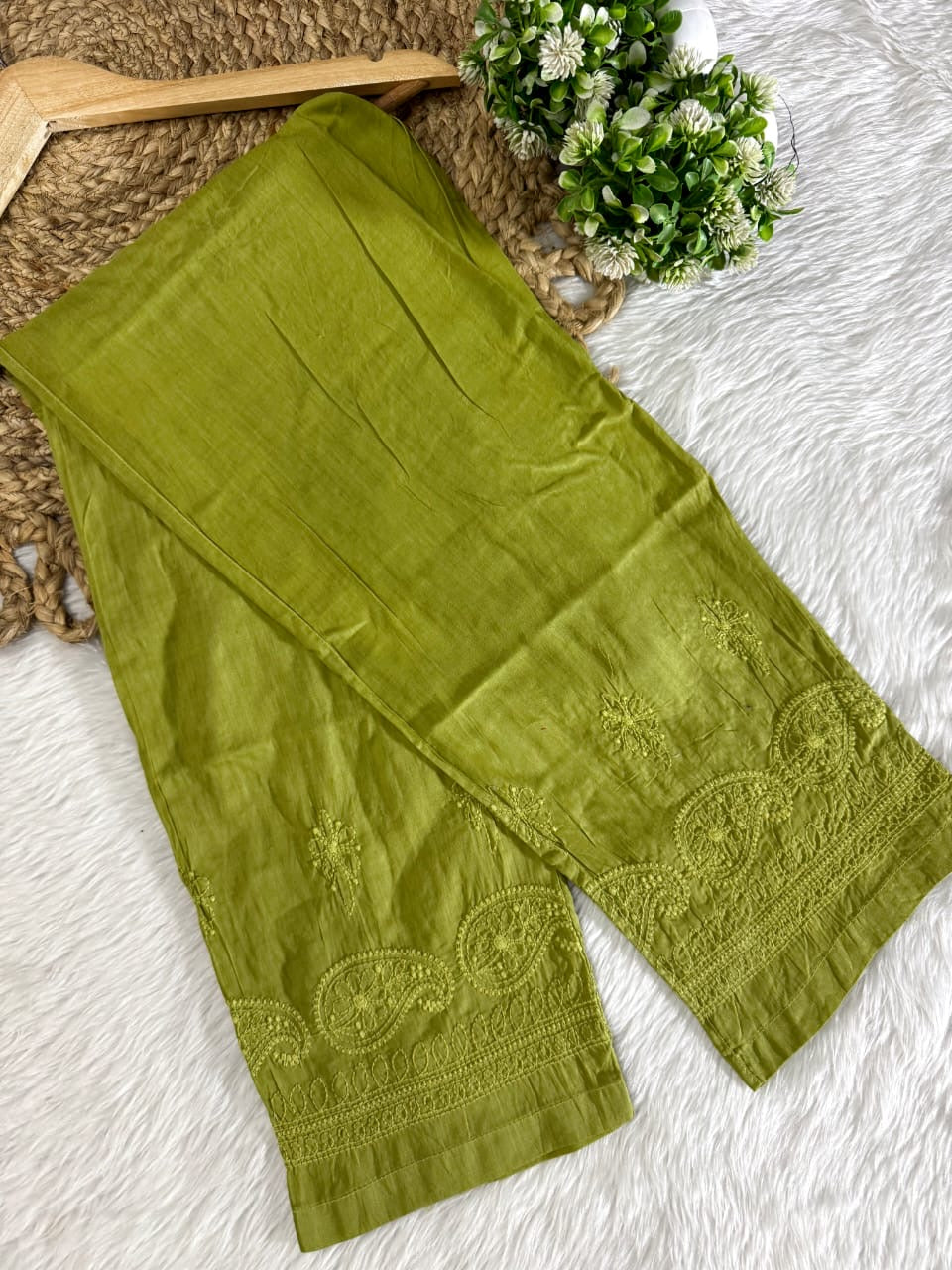 Soft Dual Machine work Shaded Kurti Set