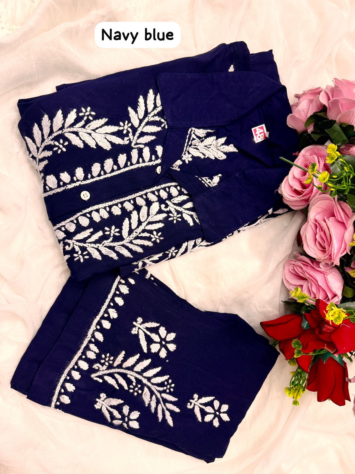 Modal Cotton Fine Embroidery Work Stylish Shirt Pant