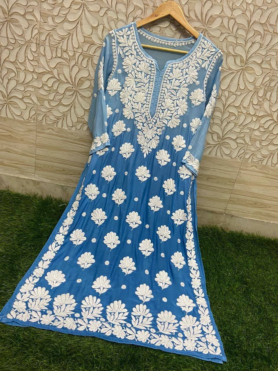 3d Base Work Fancy Kurti pure Masleen