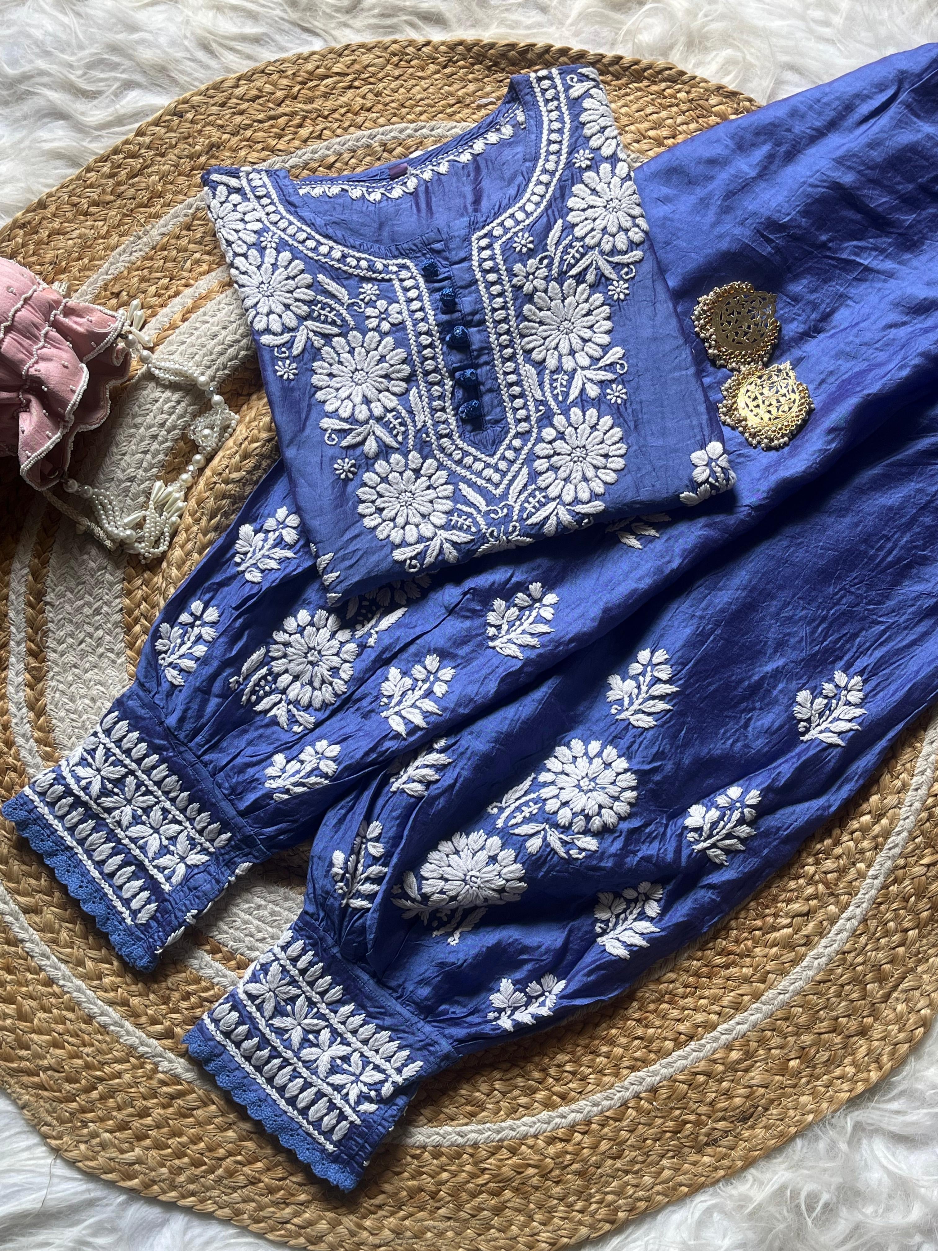 Butter soft chanderi Short Kurti with afghani pant