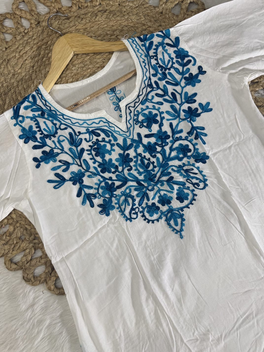 Rayon Ari Work Short Kurta