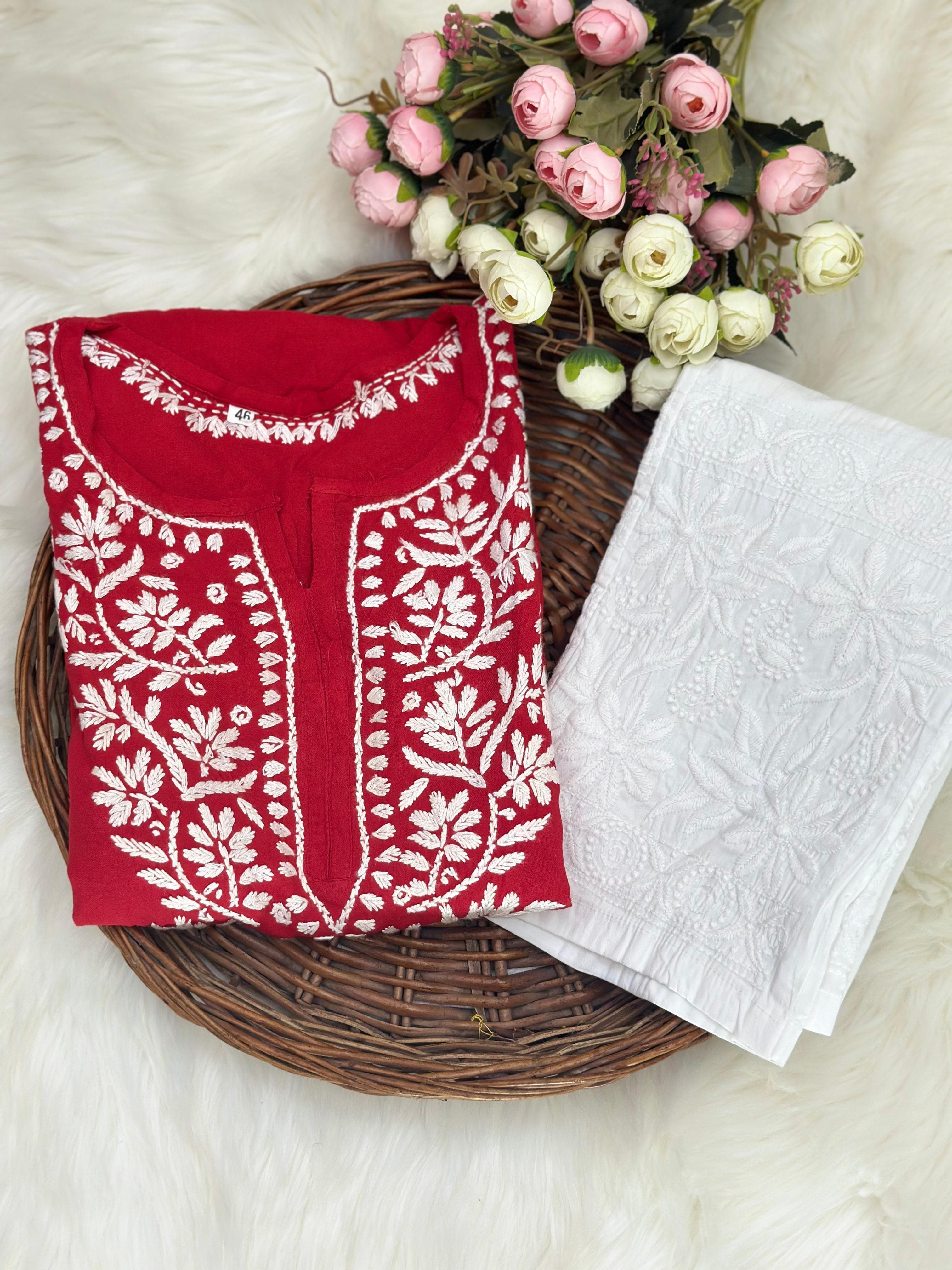 Heavy Rayon Kurti with Lycra machine work pant