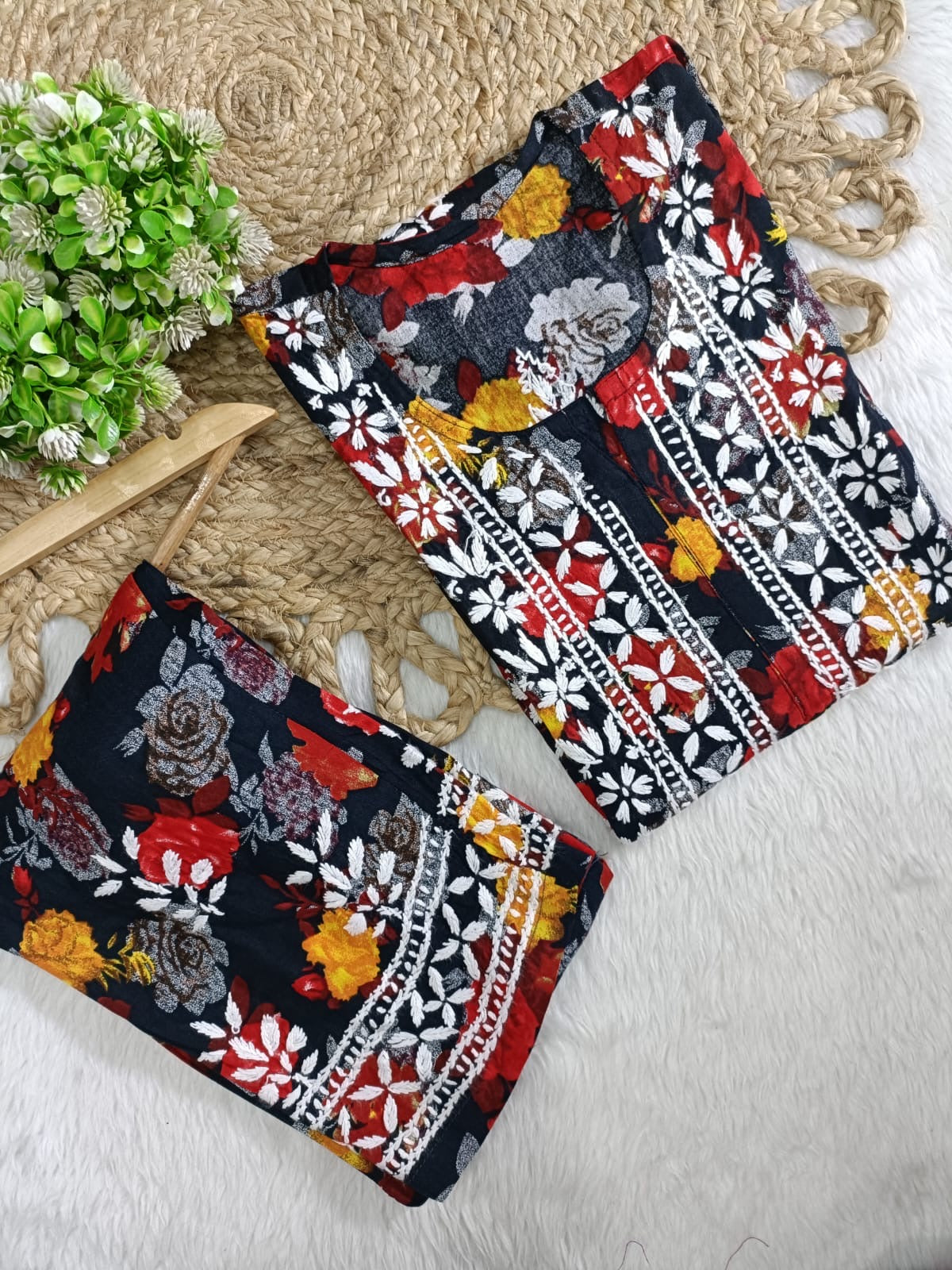 reyon printed A New Concept In reyon kurti with pant Set