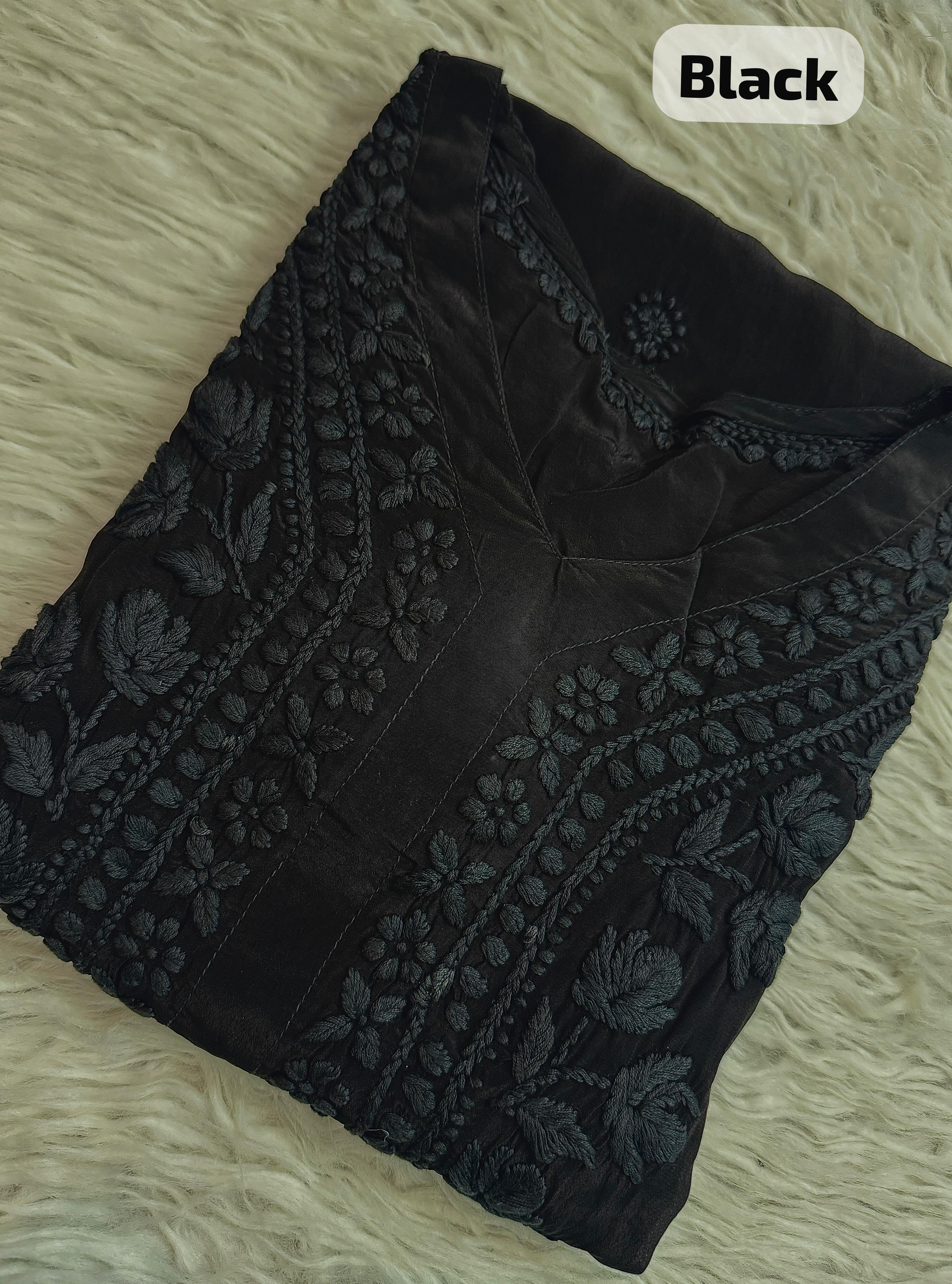 Pure 3d Work Creepe Heavy Designer Kurta