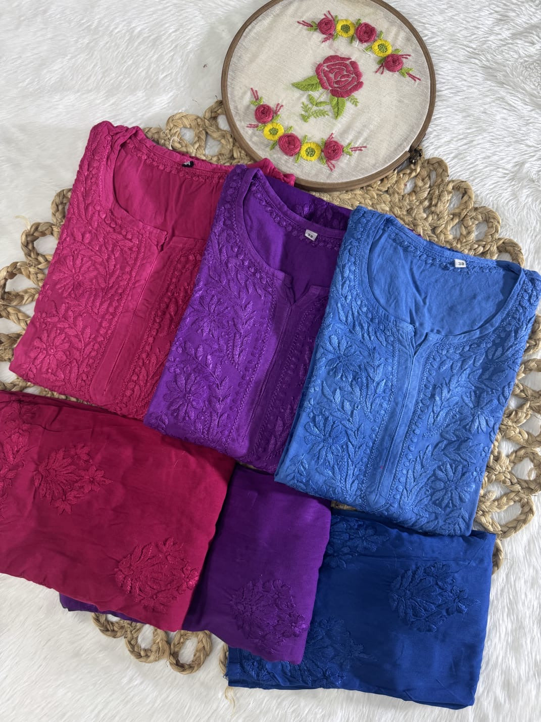 Beautiful dual shade Reyon kurti with palazzo