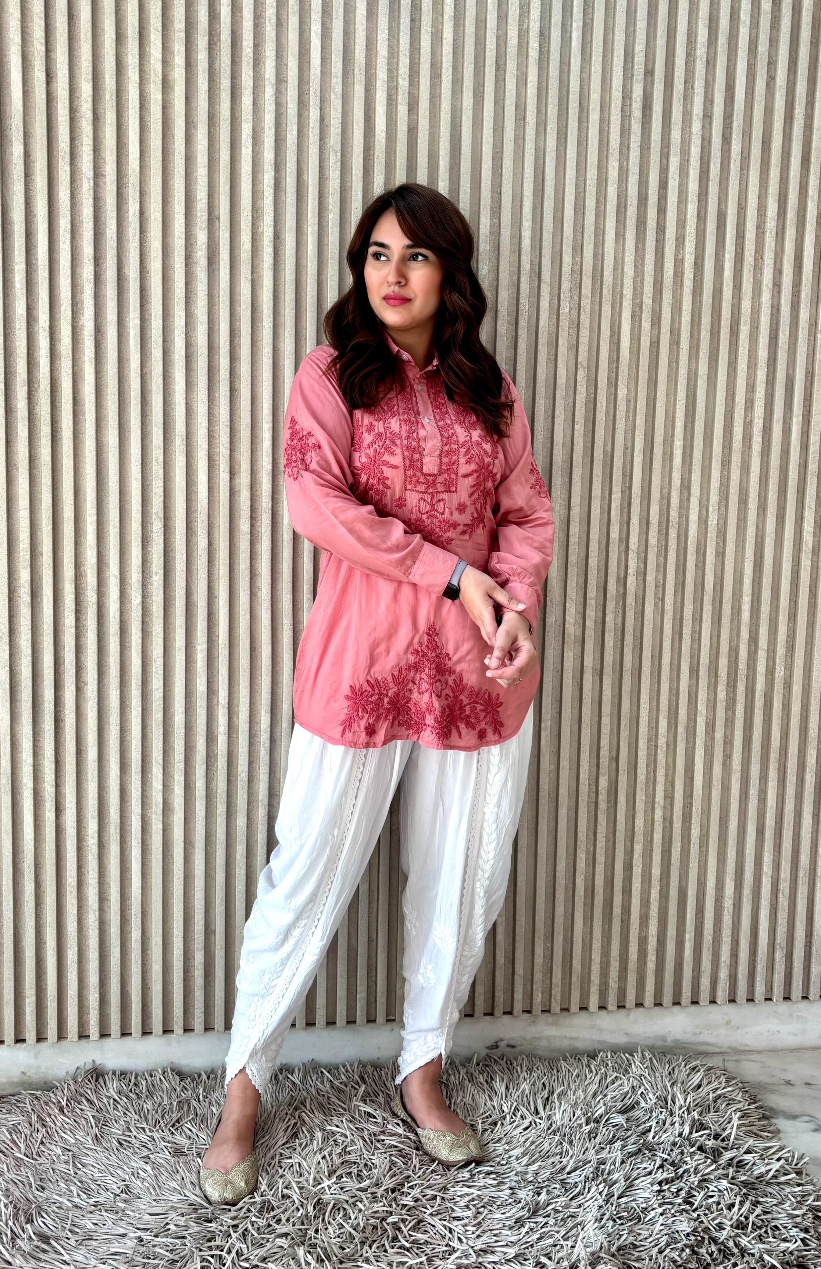 Anchor thread 3d Short Modal top With Dhoti combo