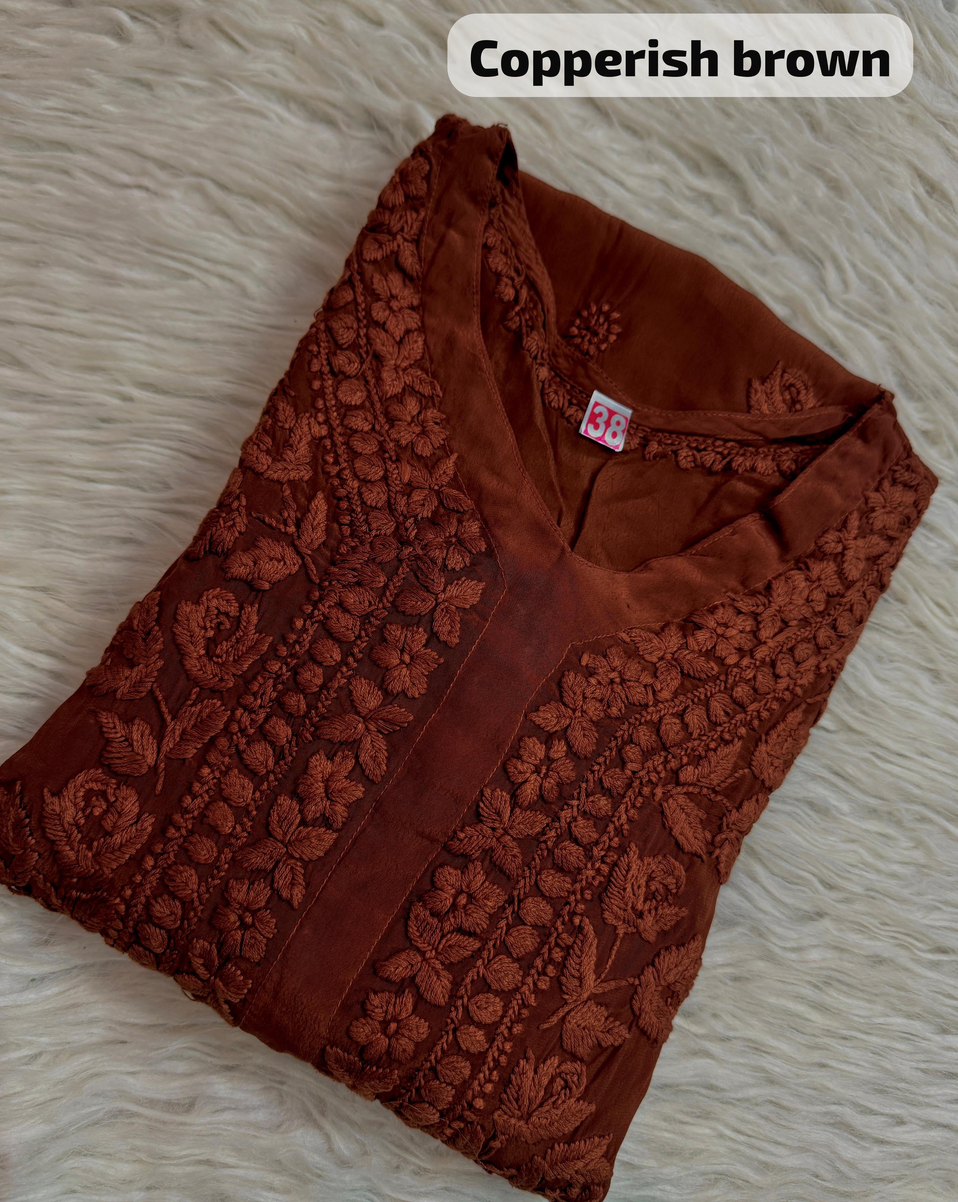 Pure 3d Work Creepe Heavy Designer Kurta