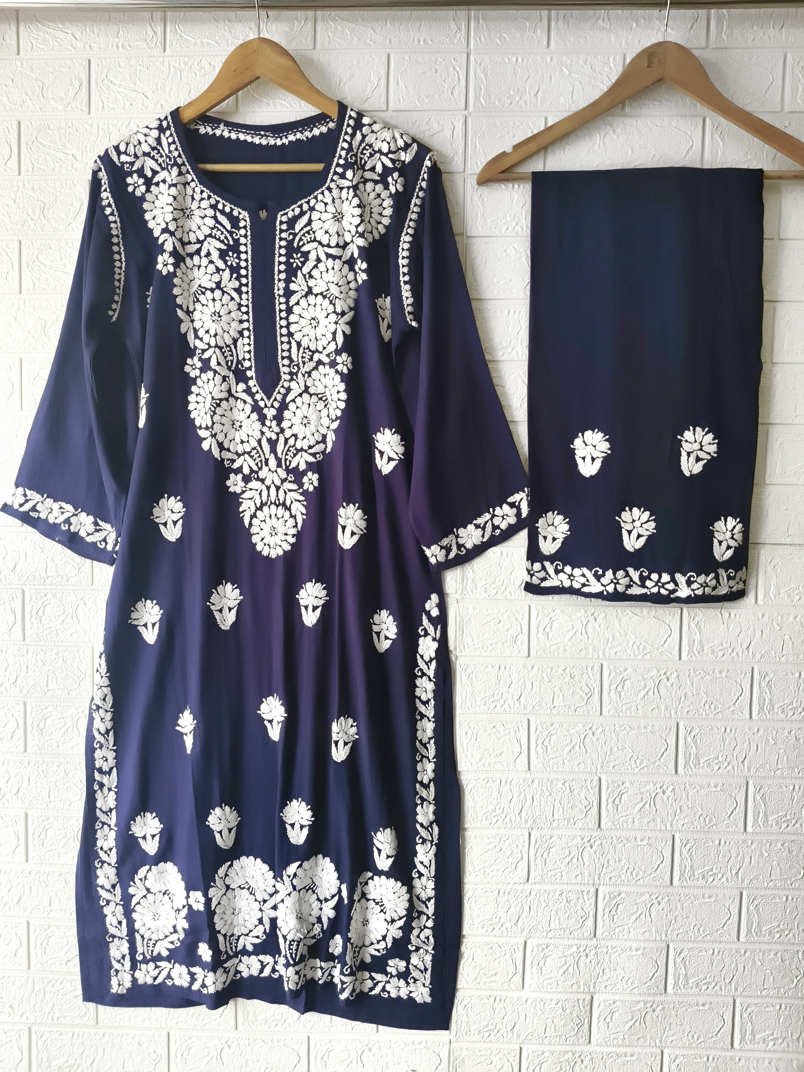 Stylish Crafted Chikankari heavy embroidered kurta Set
