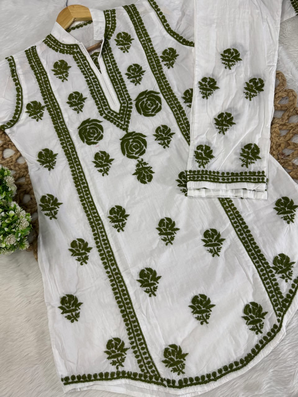 Mul Cotton Co-ord Set Short Kurta Pant