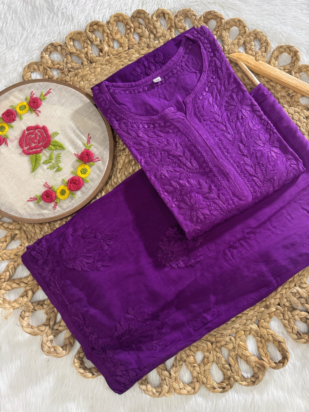 Beautiful dual shade Reyon kurti with palazzo