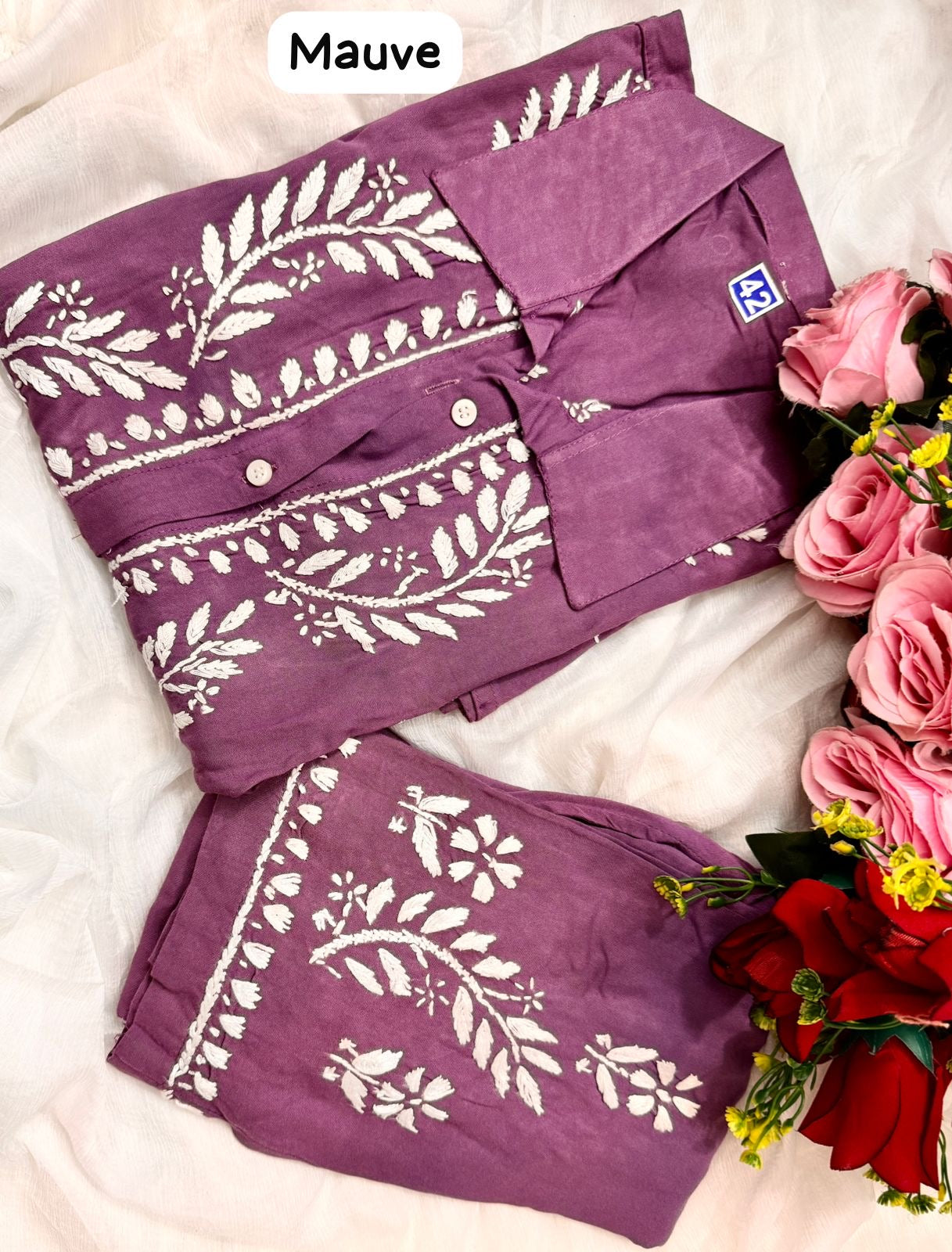 Modal Cotton Fine Embroidery Work Stylish Shirt Pant