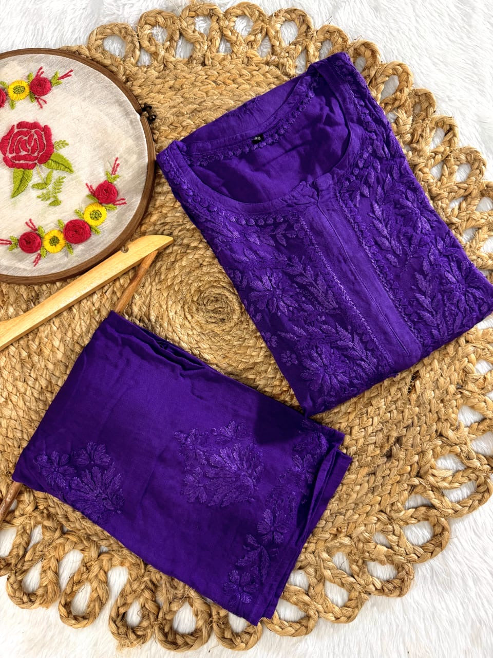 Rangrez Luxury Feel Rayon Kurta and Free size plazzo