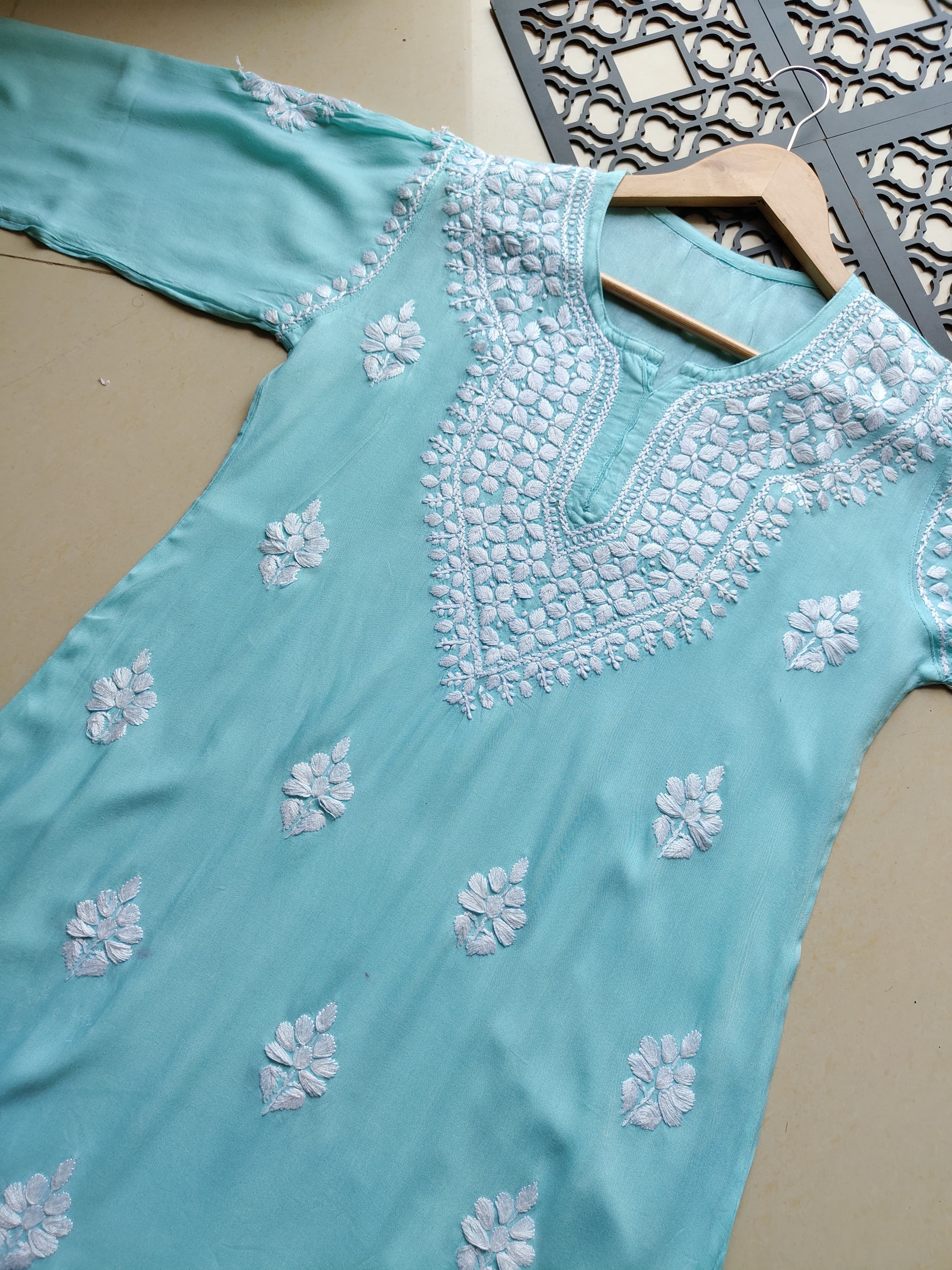 Long soft Regular Chikankari Kurtis