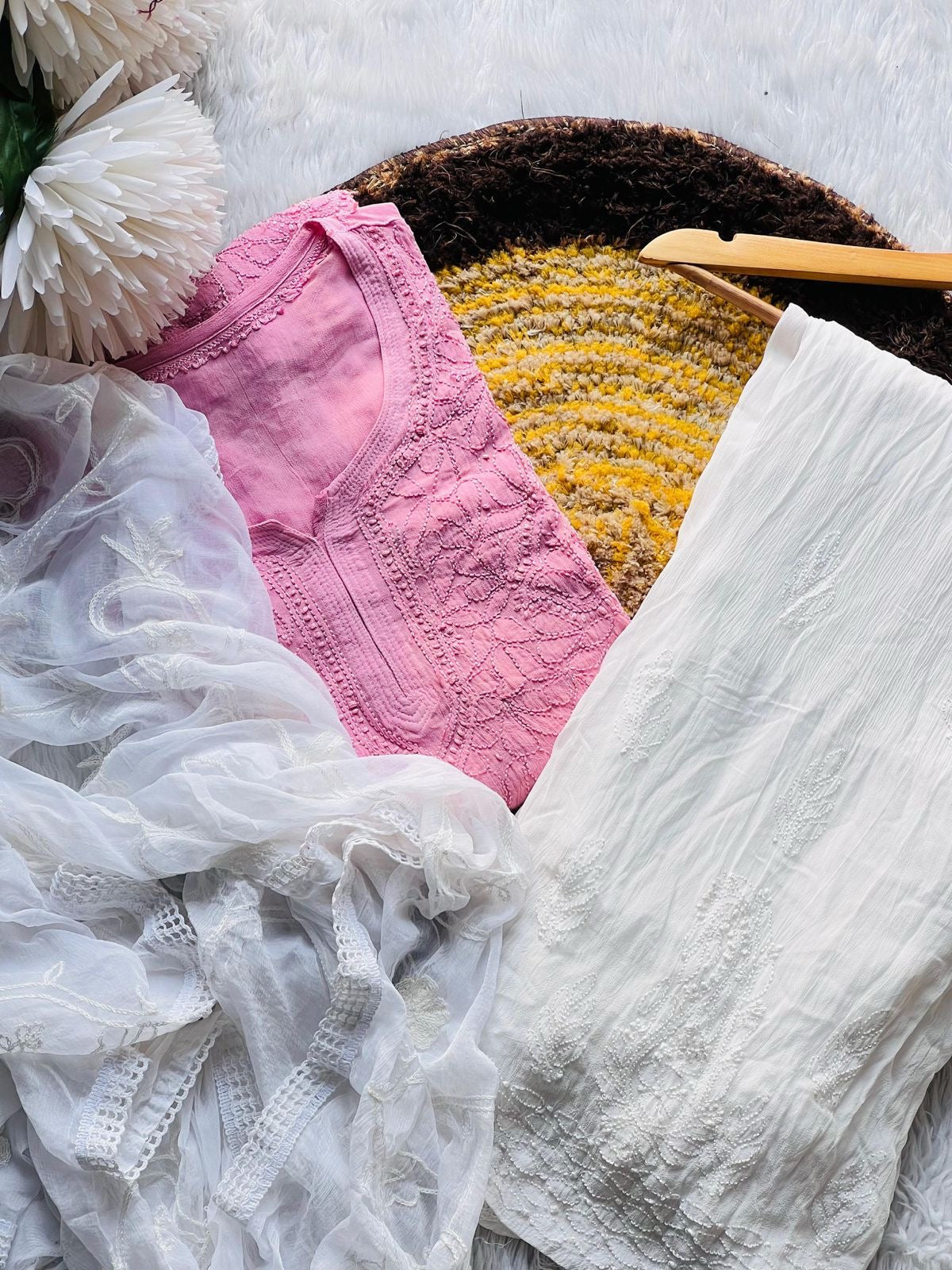 Haniya Amir Pink Chikankari Set