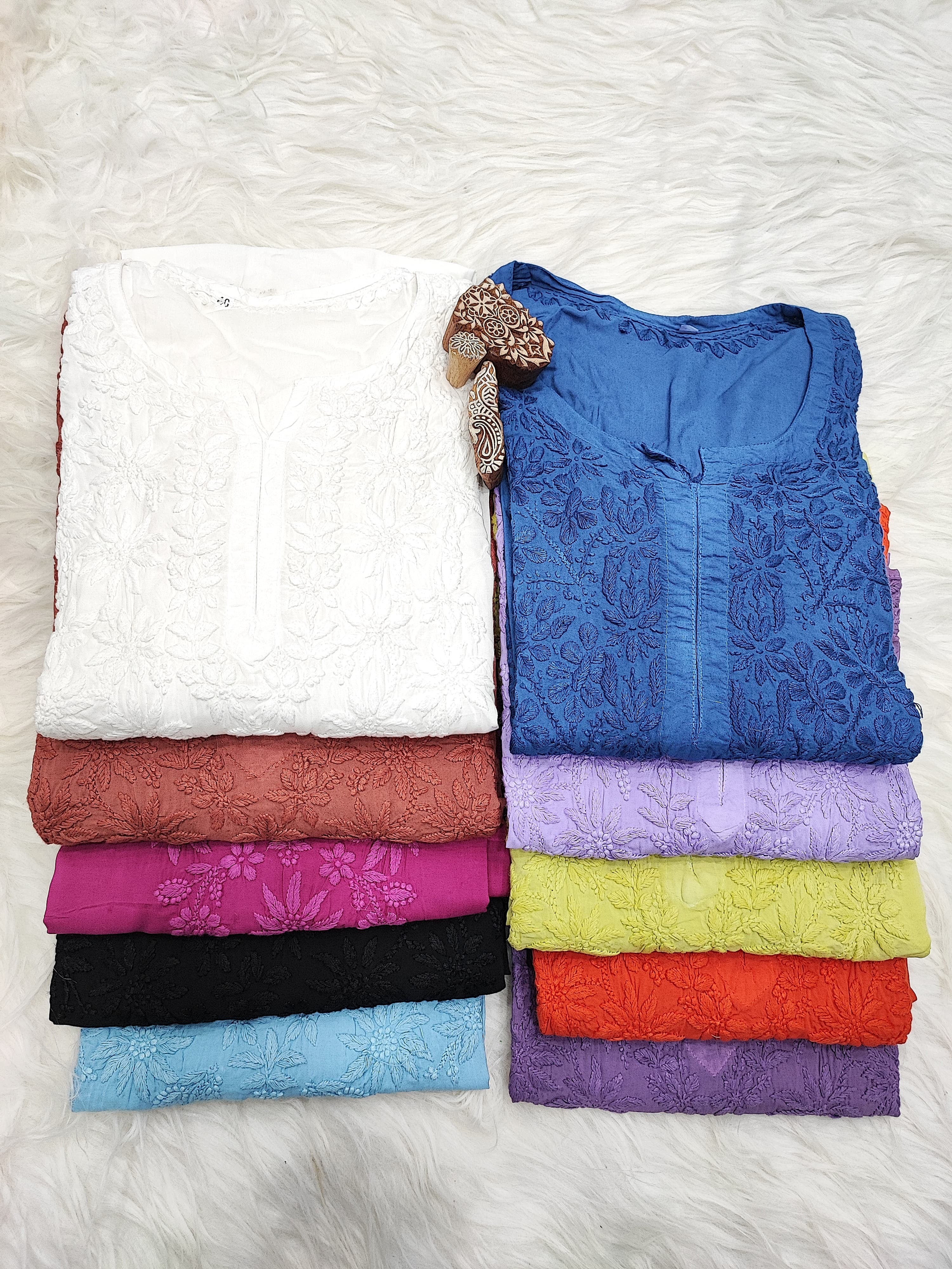 Anaya Rangin Chikankari 3d Work Handworked Set