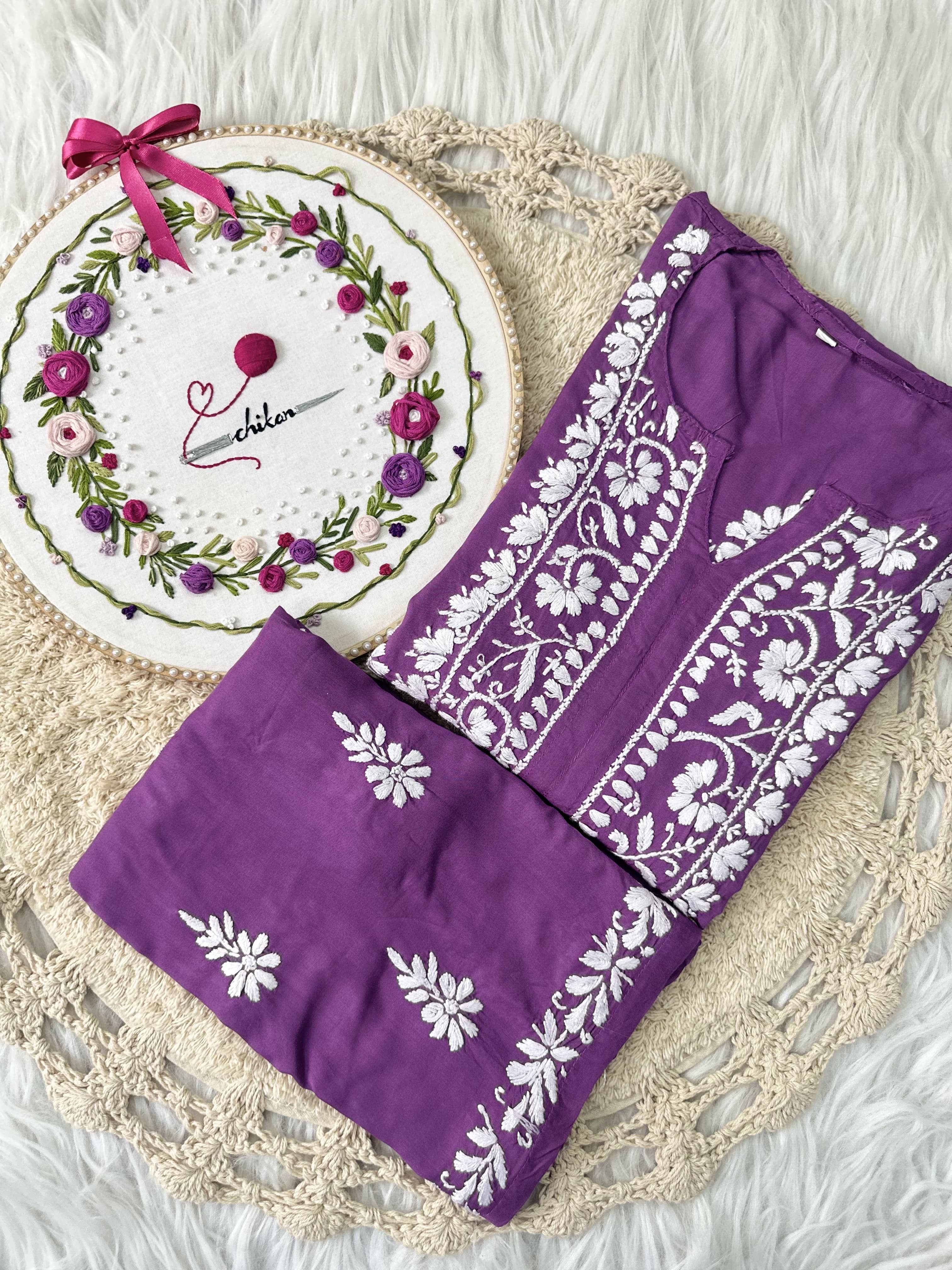 Zara Modal Cotton Embroidery Daman Combo