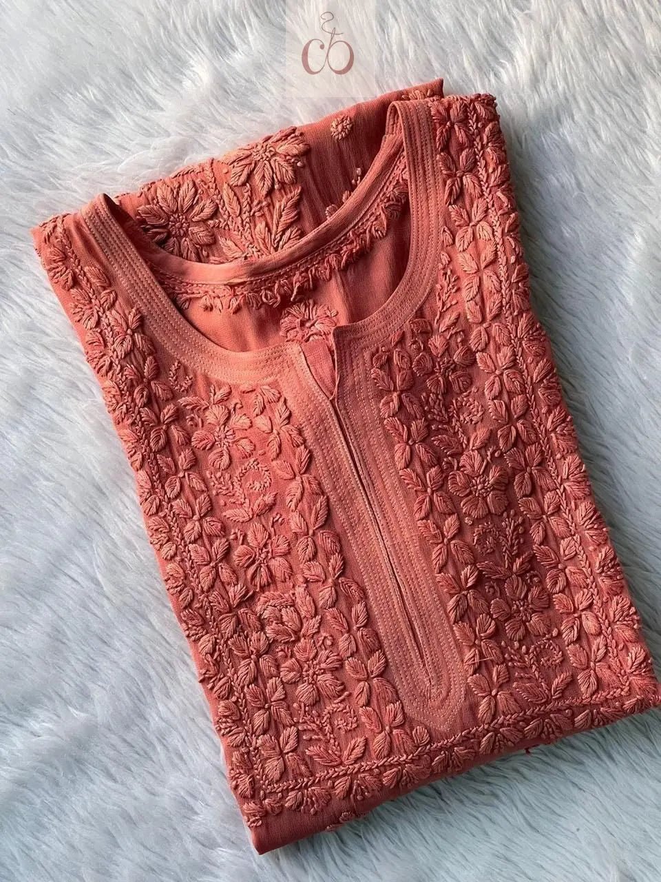 3D Luxe Viscose Kurta - chikankariofficial