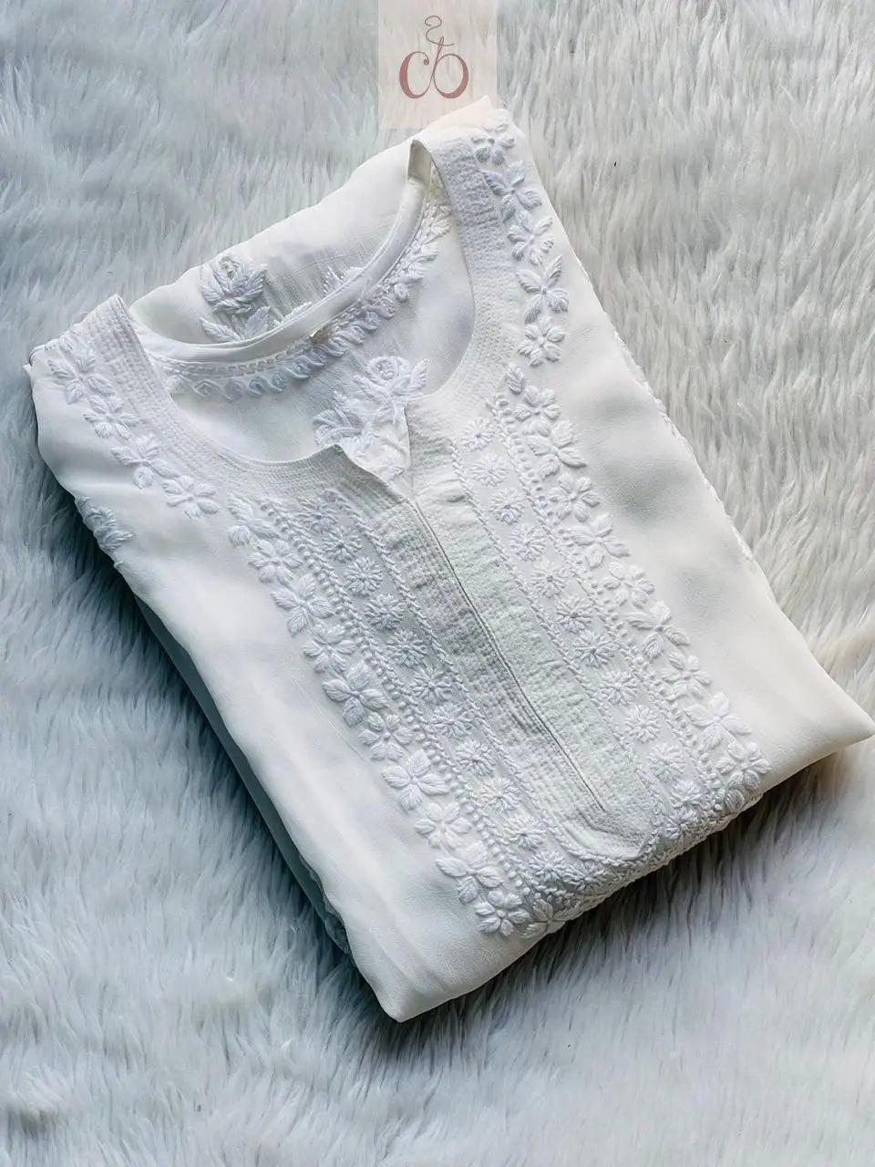 3D luxe viscose Kurti - chikankariofficial