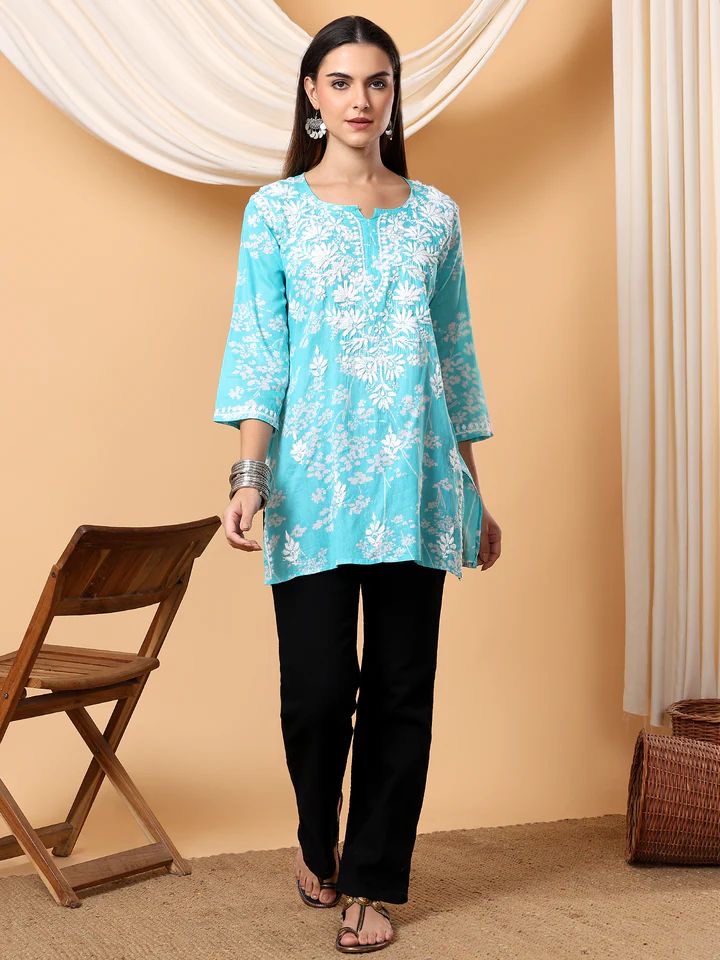 Mul mul short Top for College / Office / Daily Wear