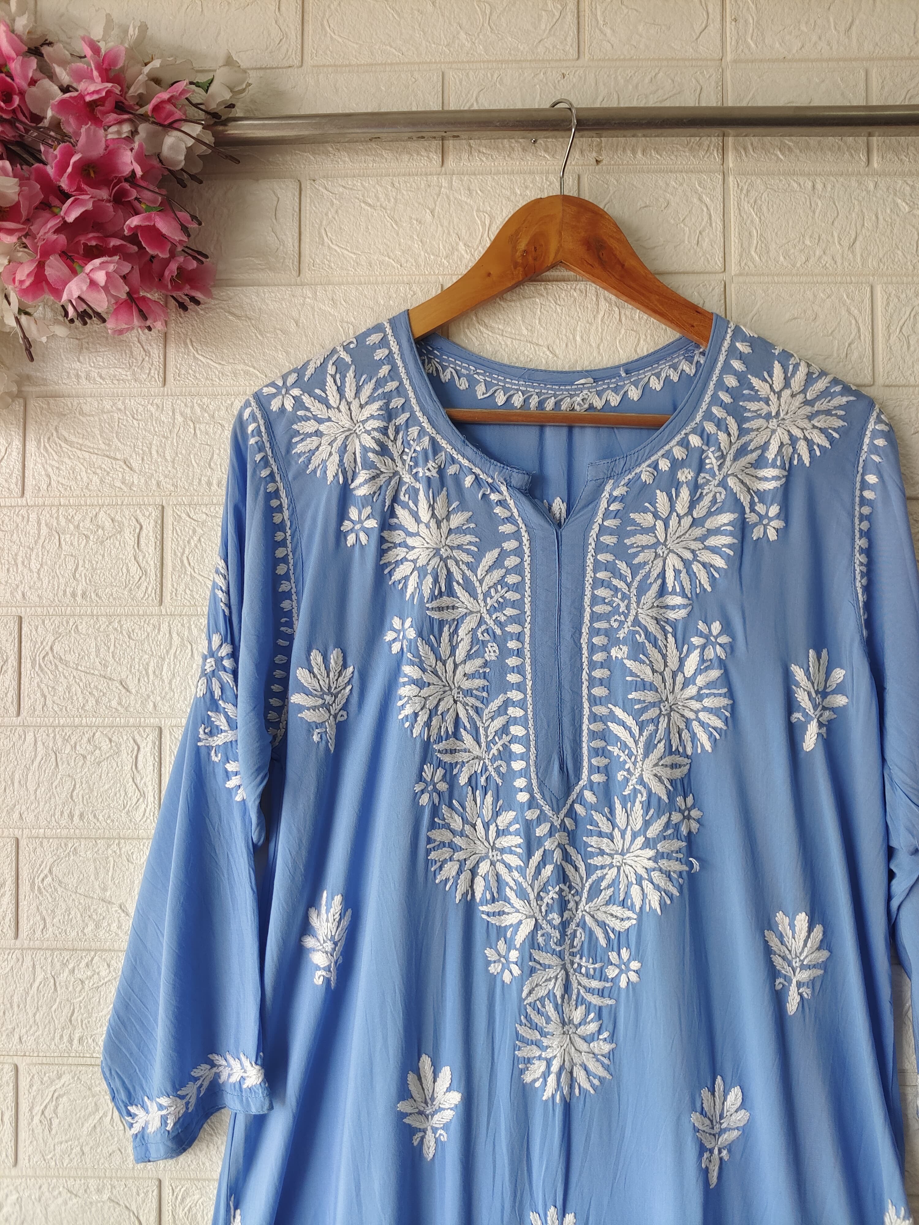 Premium Modal Cotton Chika. Embroidery kurta