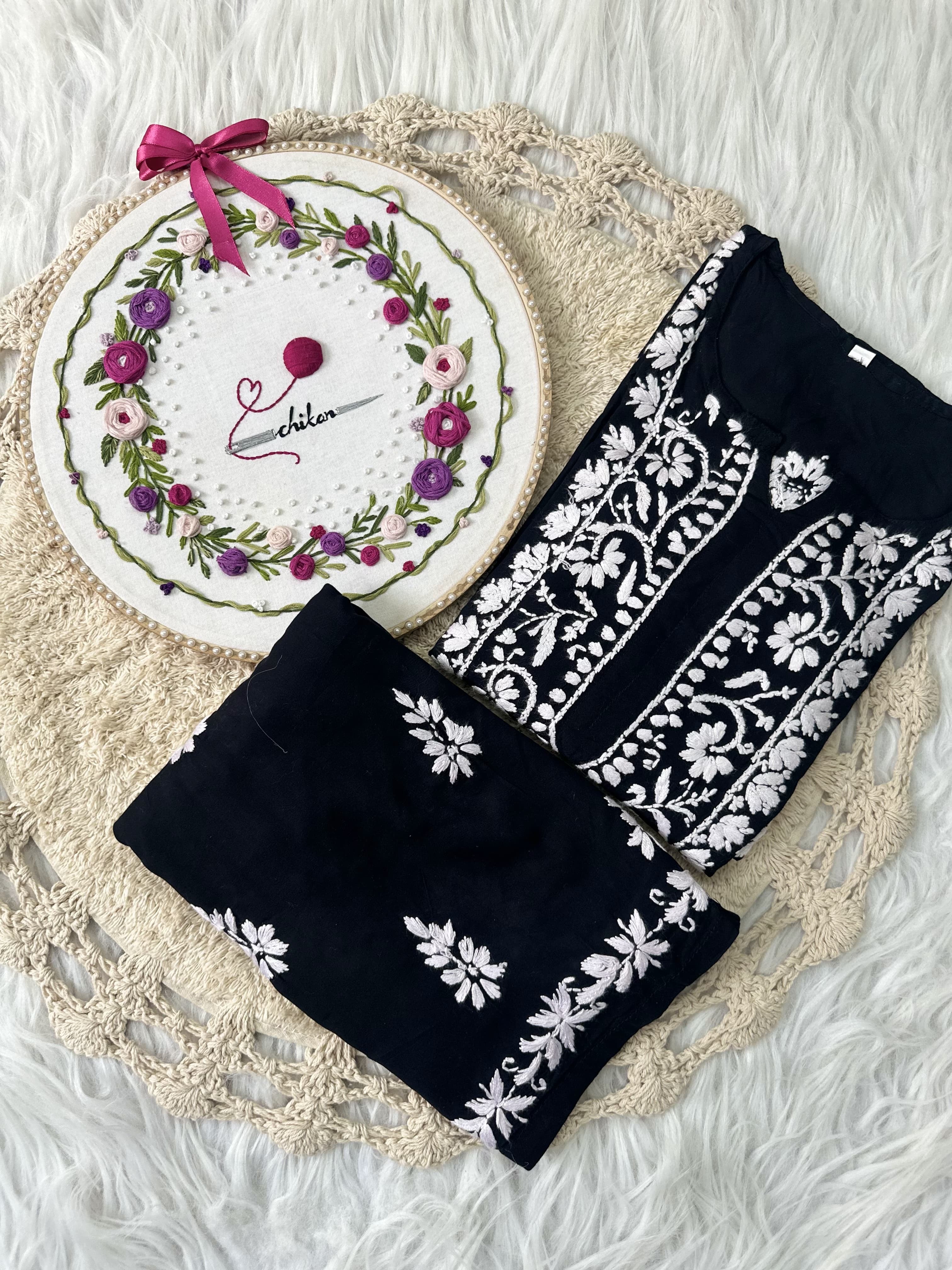 Zara Modal Cotton Embroidery Daman Combo