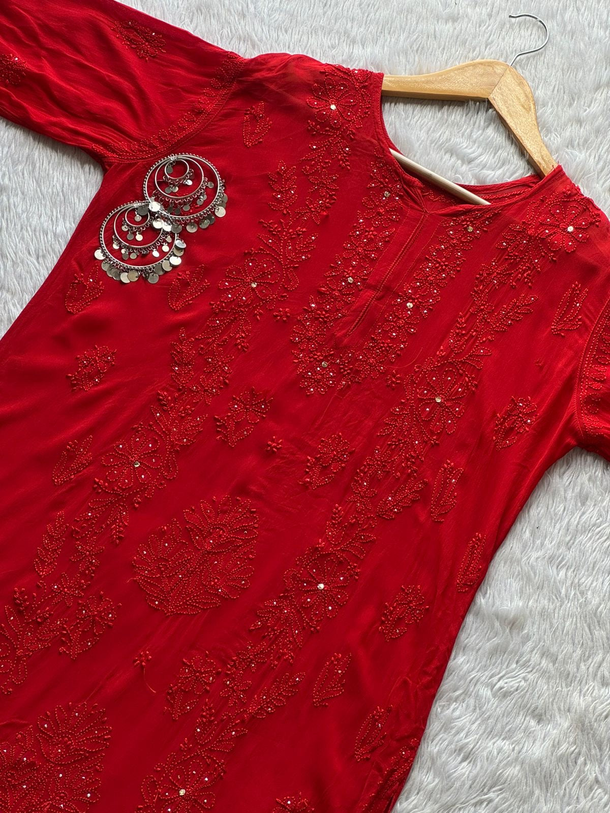 premium beautiful lining boota Viscouse kurti with jaal Plazzo