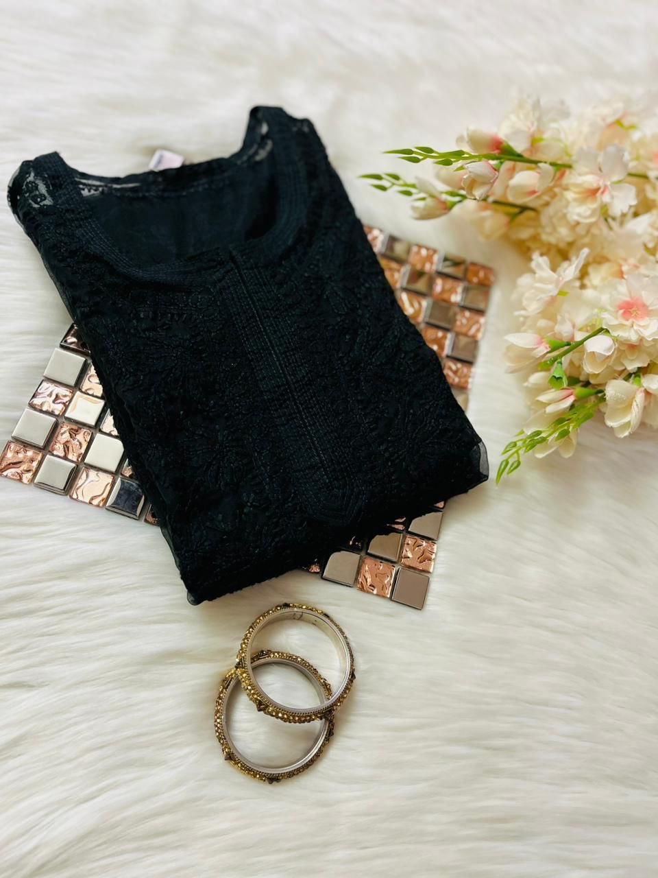 Organza Tone To tone Kurta with Inner & Pant