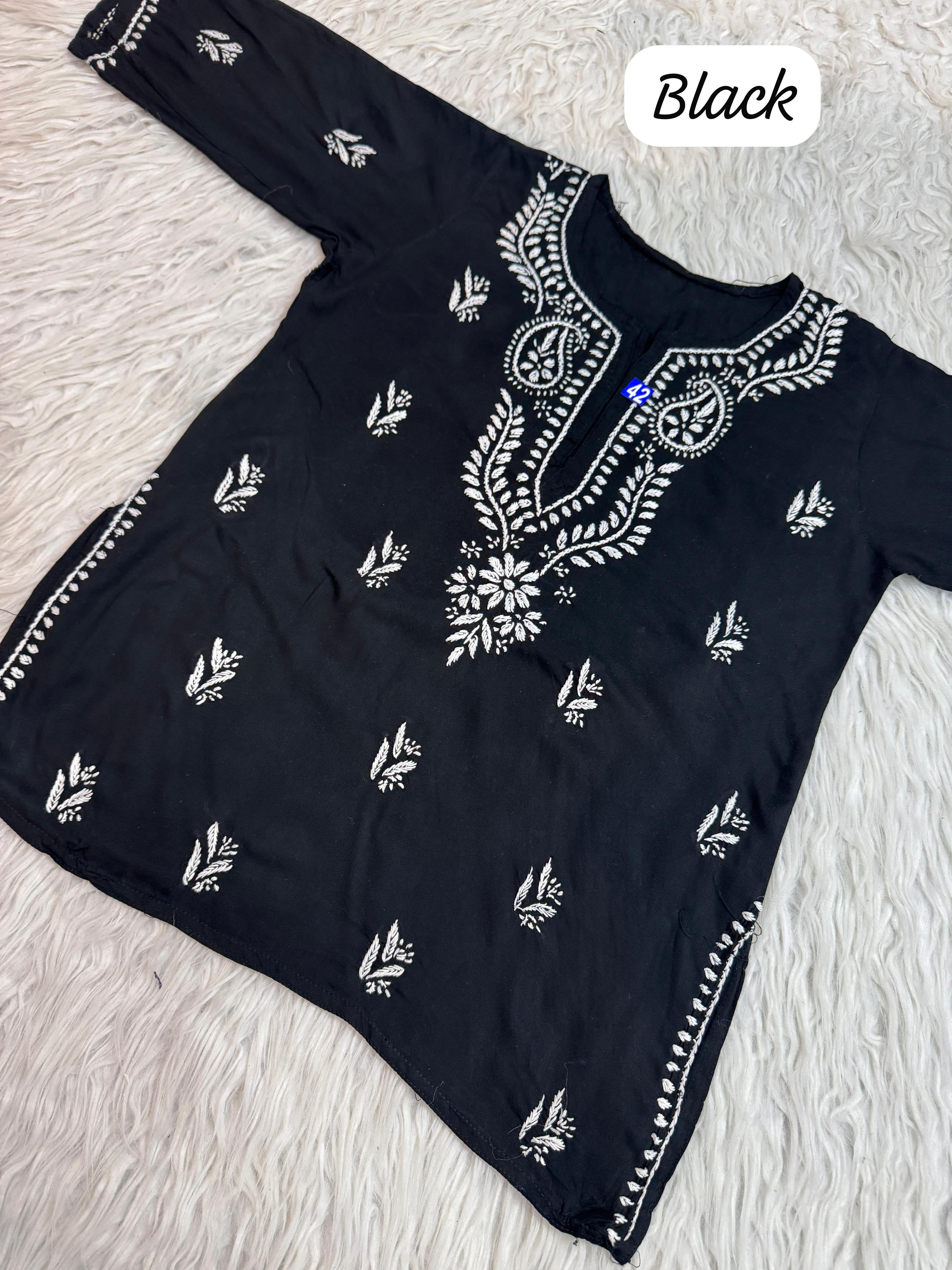 Rich Handworked Gala Buti Soft Short Top