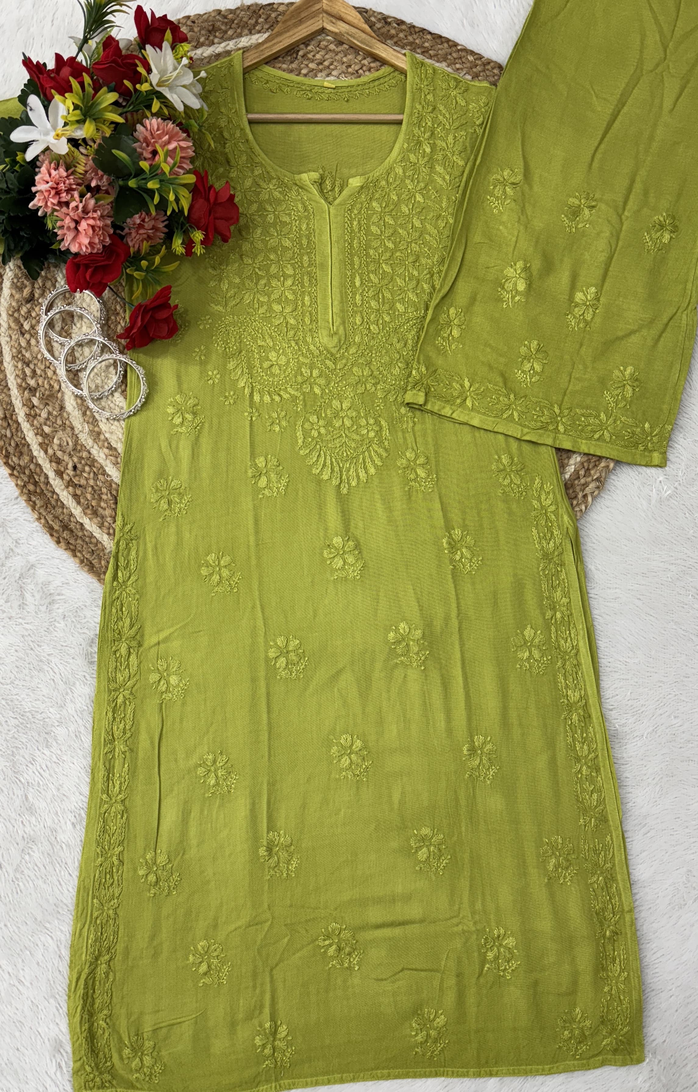 Handwork Single Shade Rayon Combo