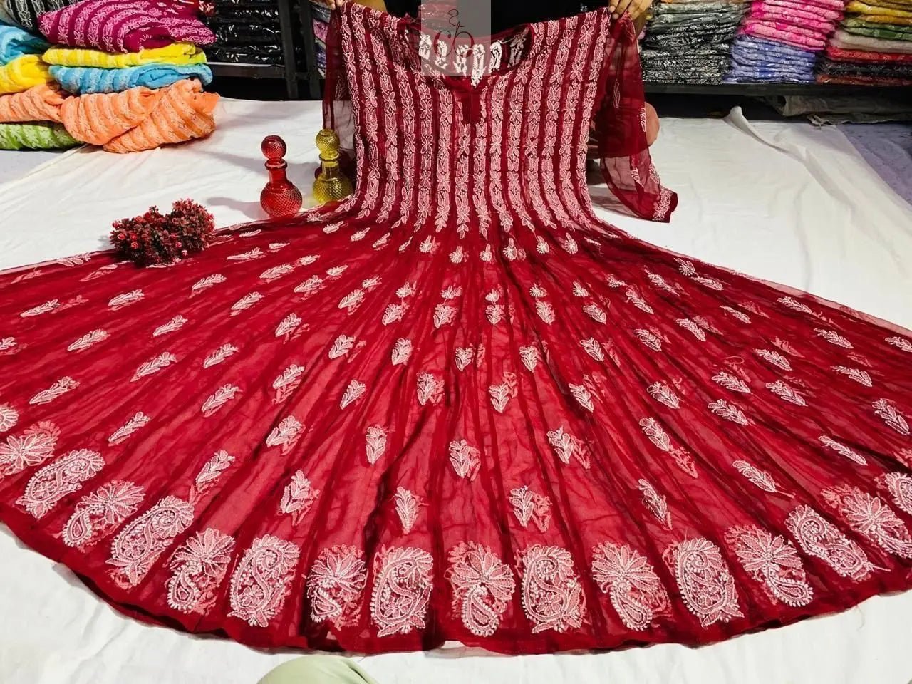 56 Kali Anarkali With A line inner - chikankariofficial