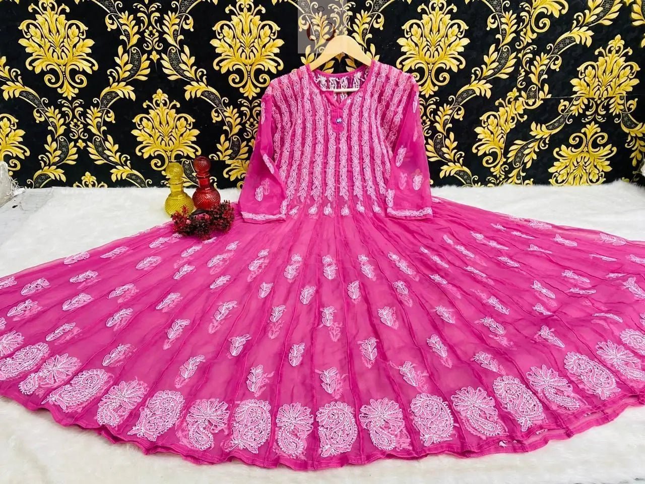 56 Kali Anarkali With A line inner - chikankariofficial