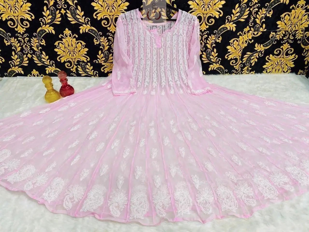 56 Kali Anarkali With A line inner - chikankariofficial