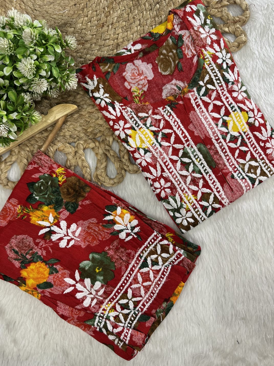 reyon printed A New Concept In reyon kurti with pant Set