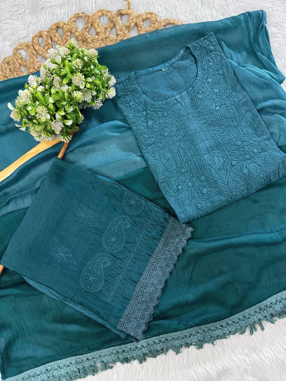 Concept In chanderi kurti with chanderi machine palazo