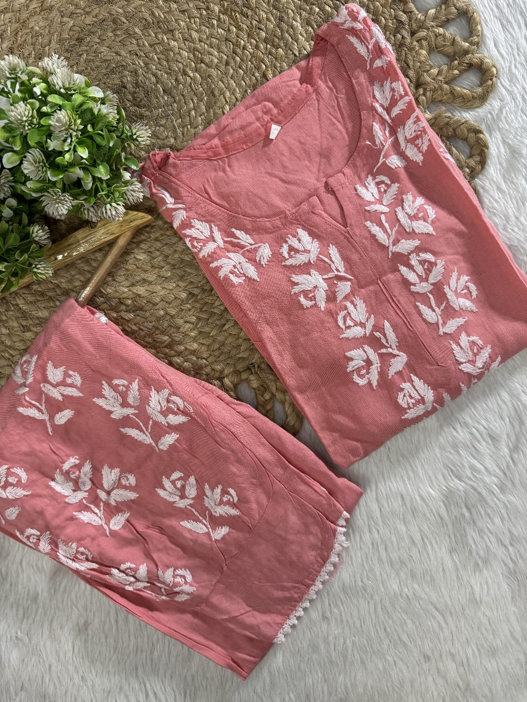 Afghani Concept Heavy embroidery chikankari combo