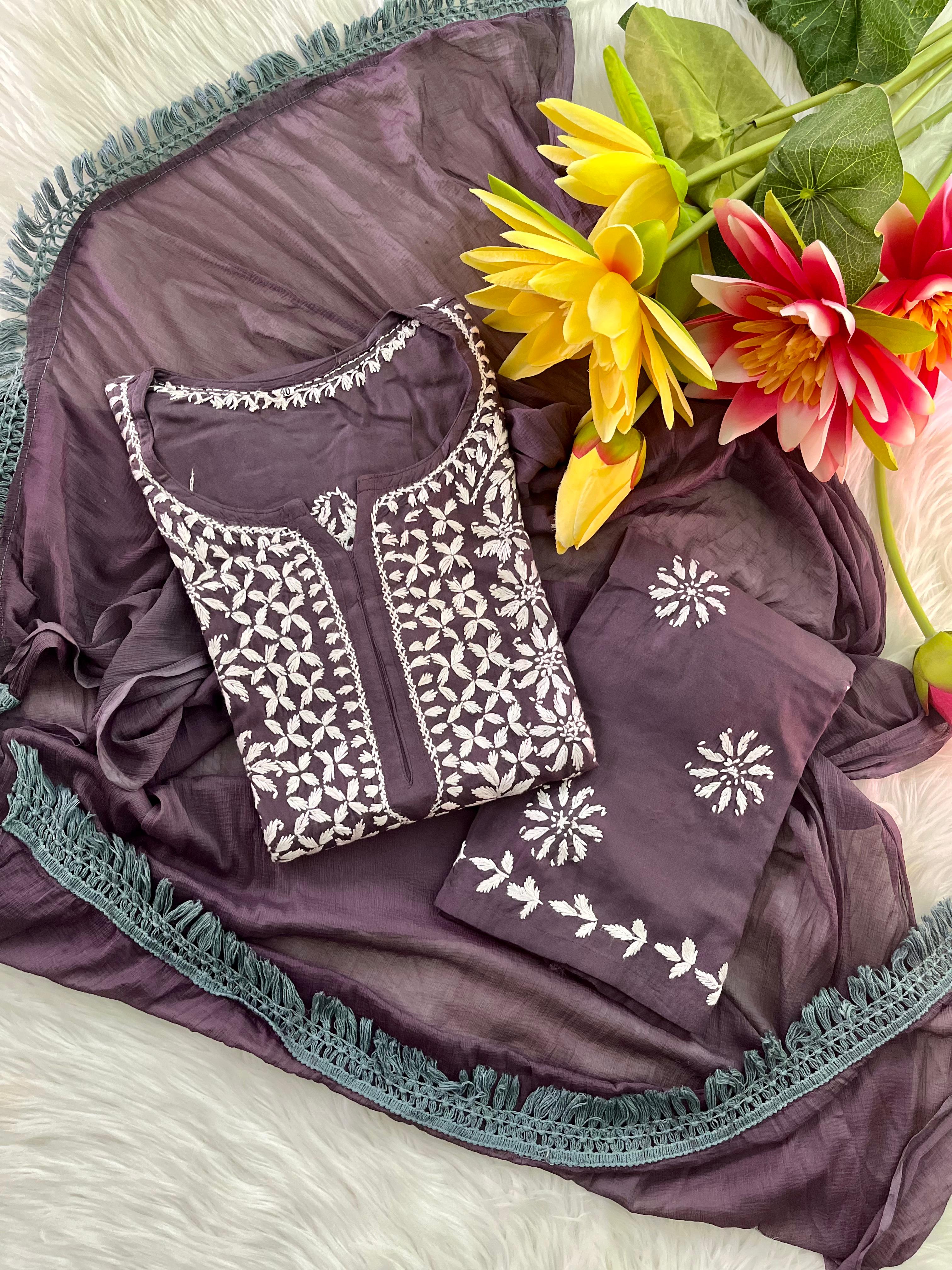 Anaya Rayon 3pc Embroidery Set