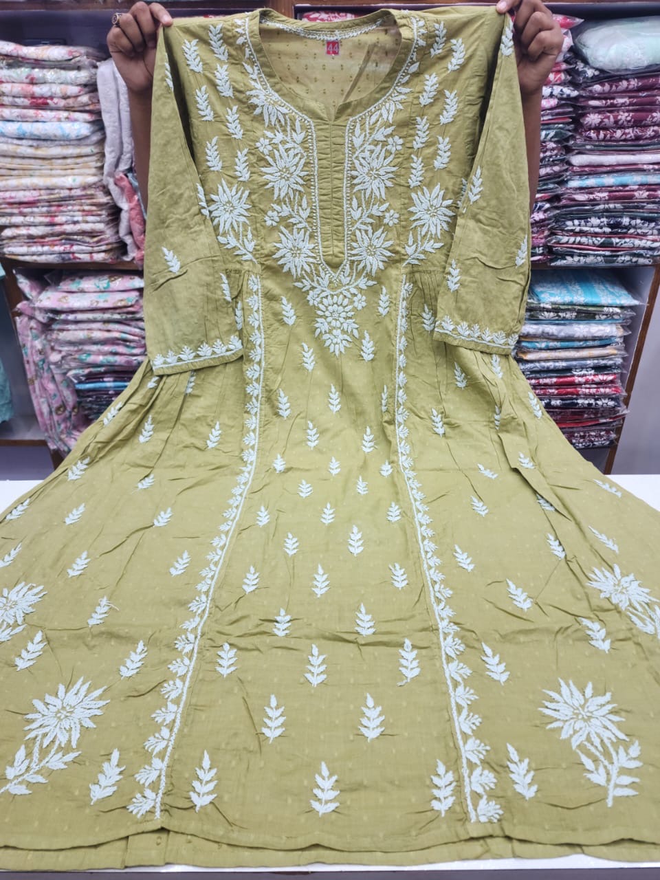 Mul Mul Dobi Cotton Plus Size Gown