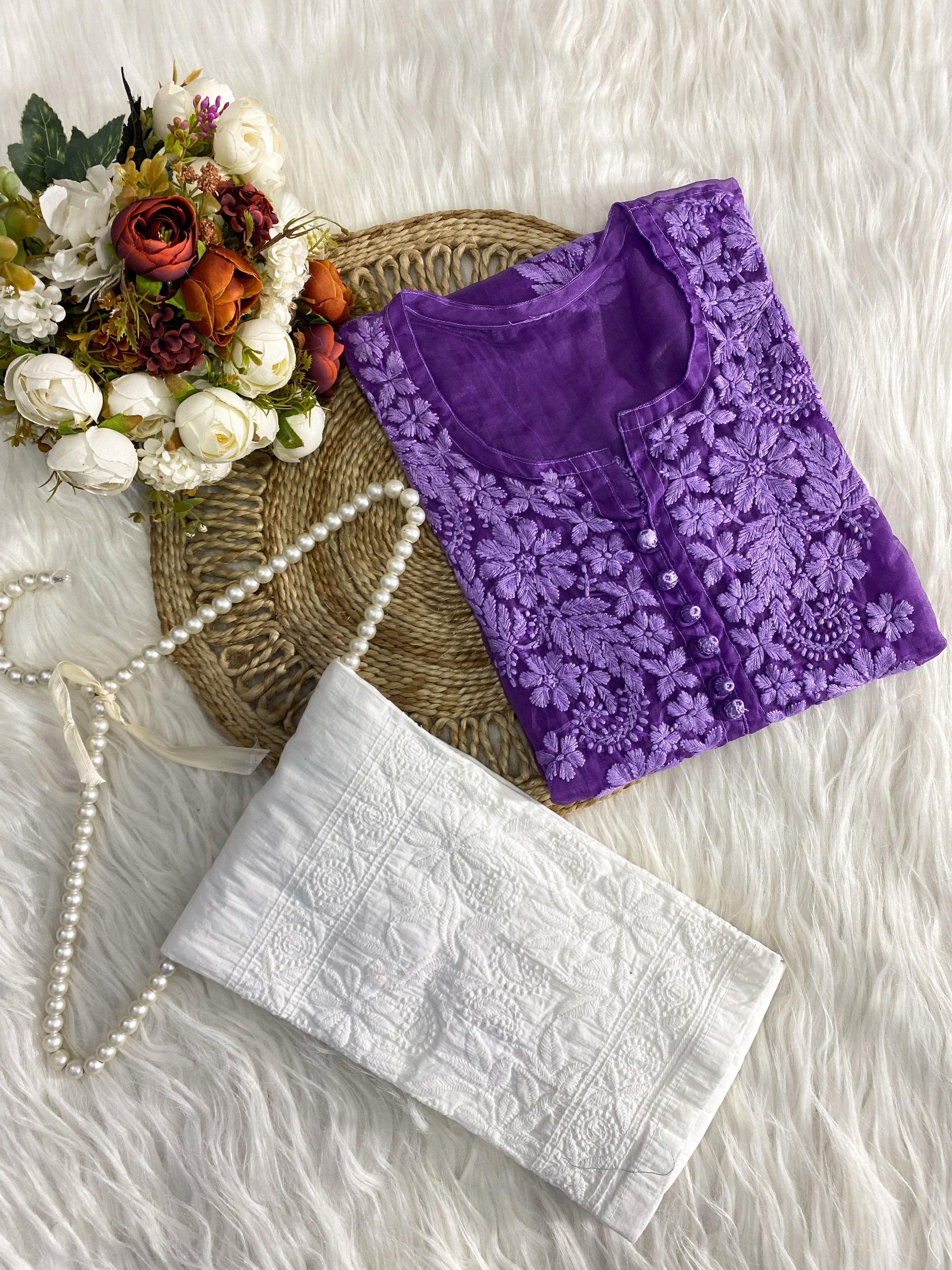 Khubsurat Chikankari Silk Organza kurta