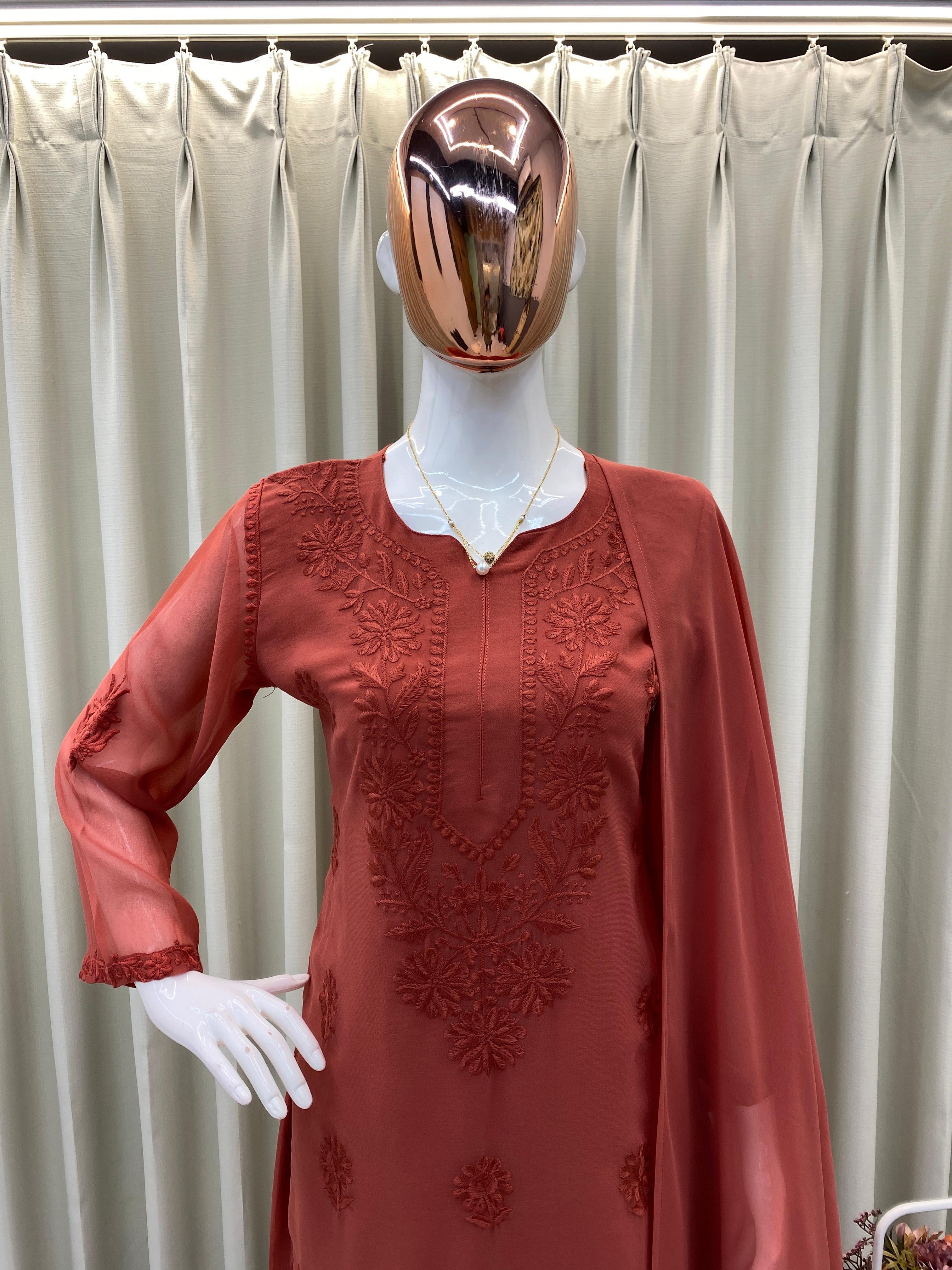 Zara Georgette Heavy Embroidery 3d Suit Set