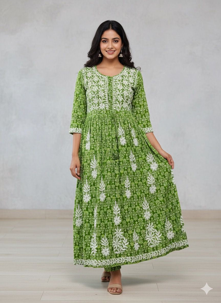 Flower Printed mul mul gown