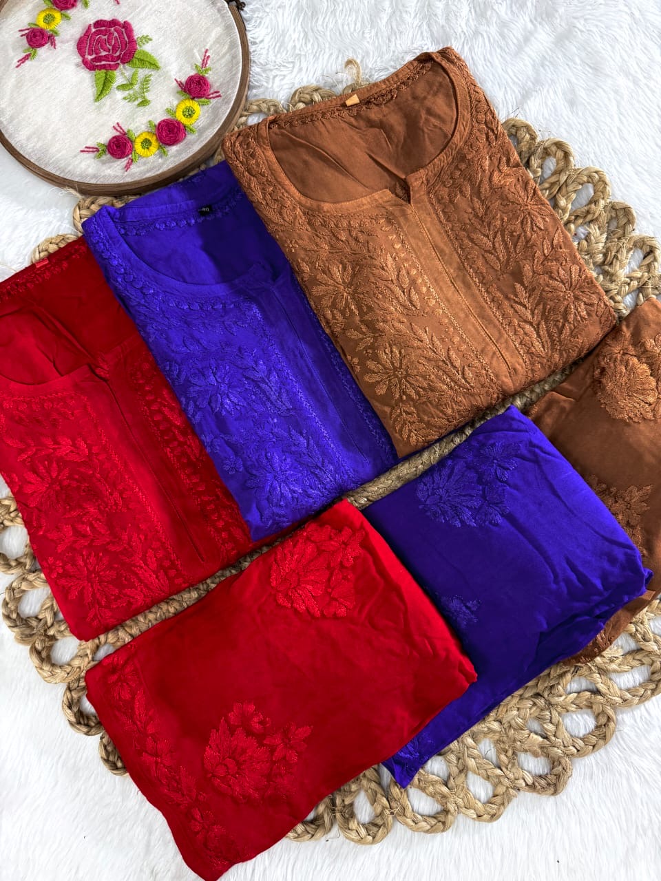 Rangrez Luxury Feel Rayon Kurta and Free size plazzo