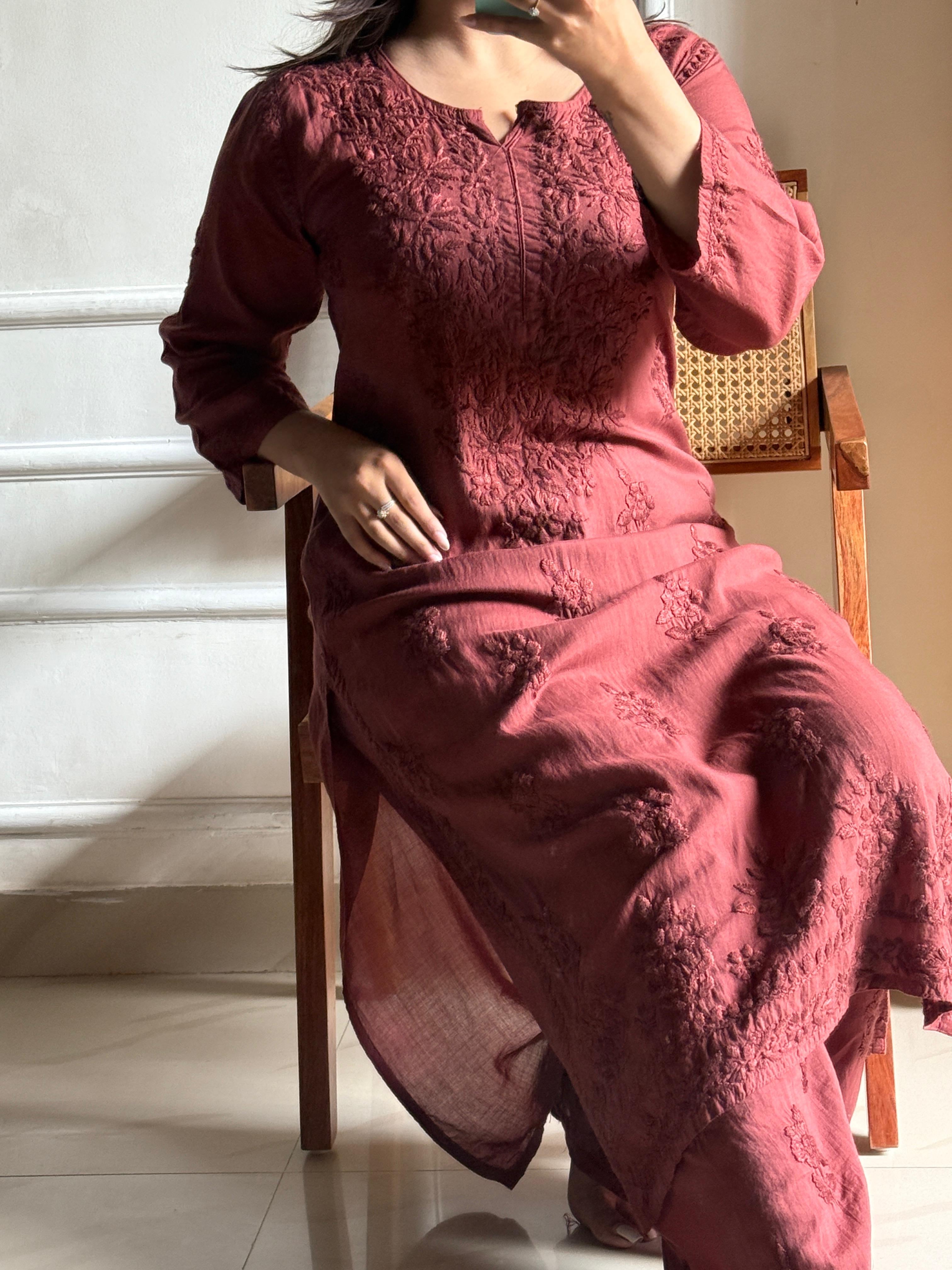 Anaya Rangin Soft Modal Heavy Work Kurta Set