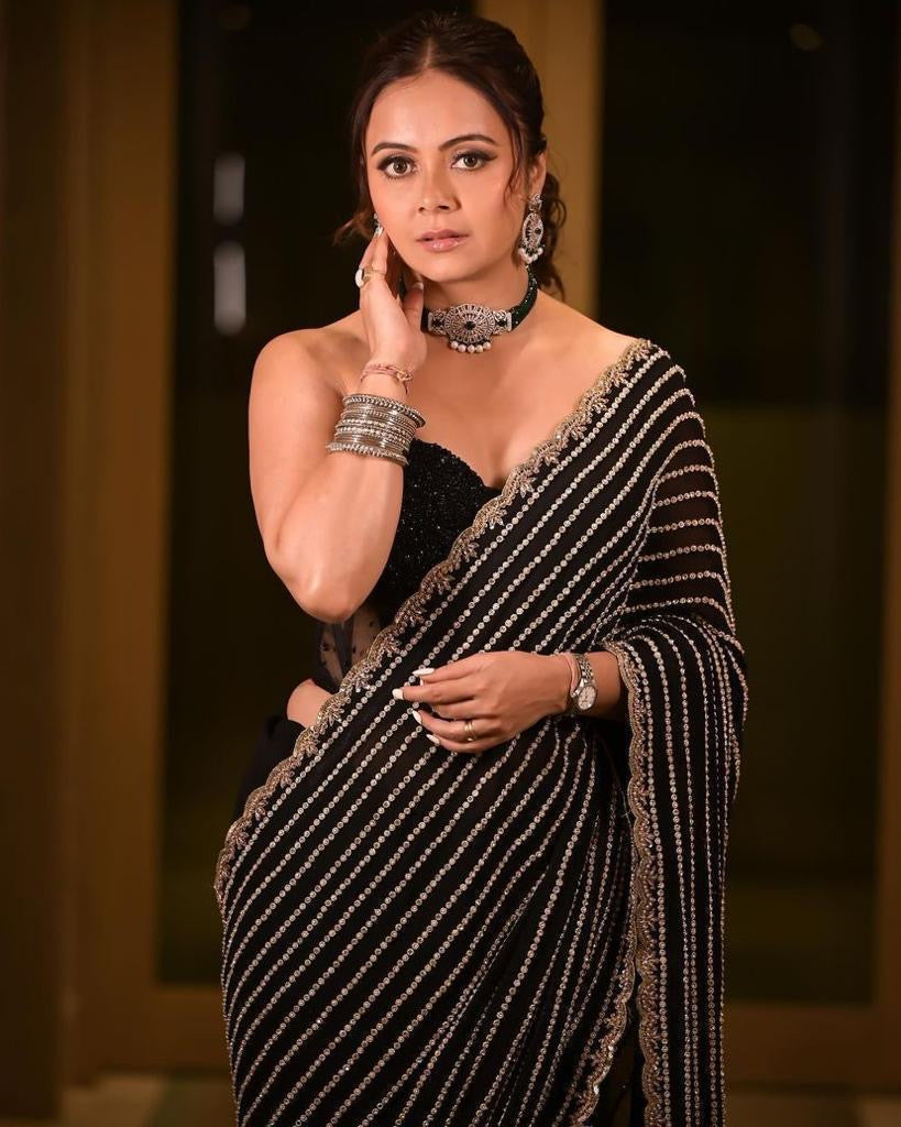 Debolina Edition Black Classic Saree
