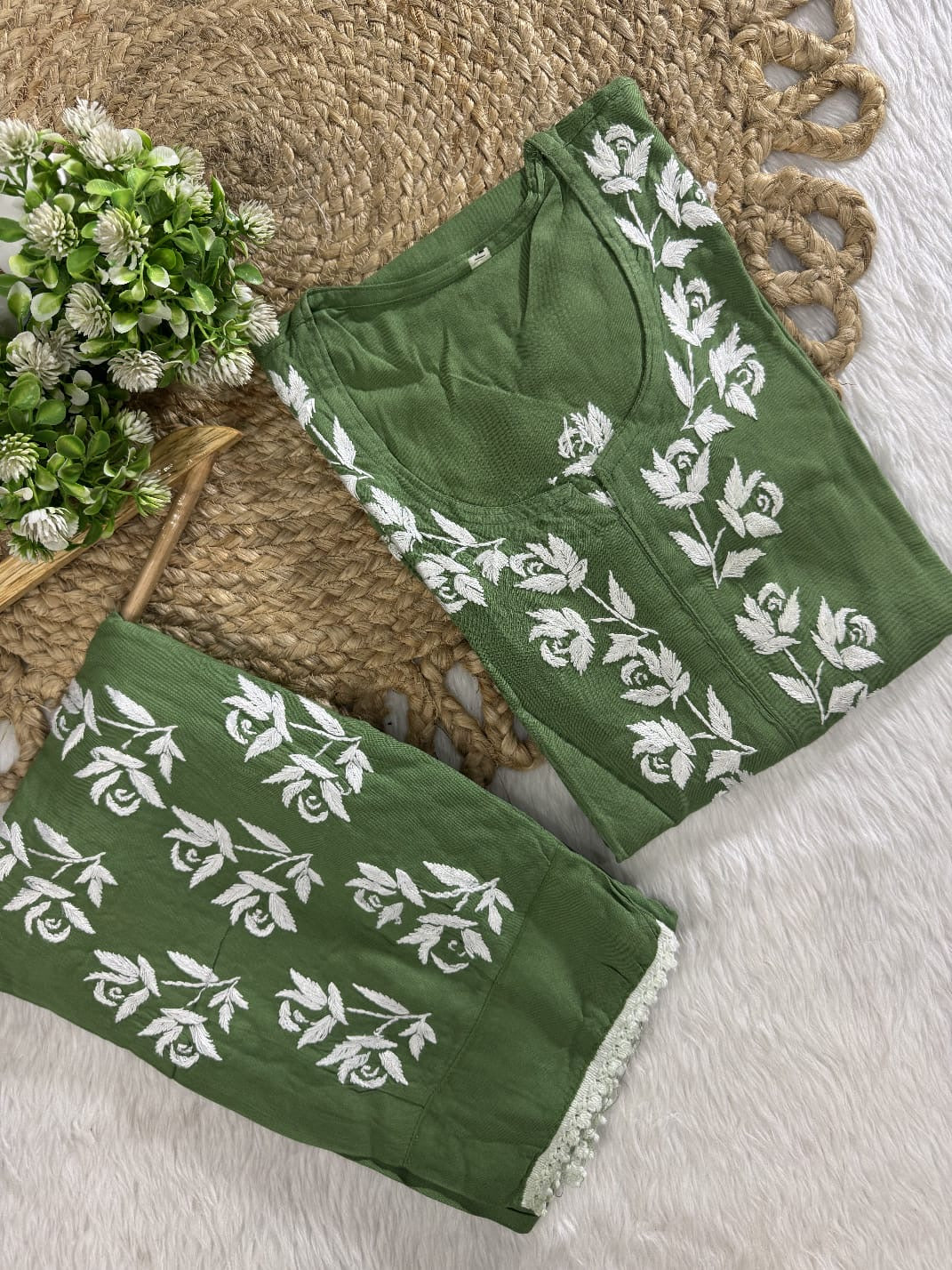 Afghani Concept Heavy embroidery chikankari combo