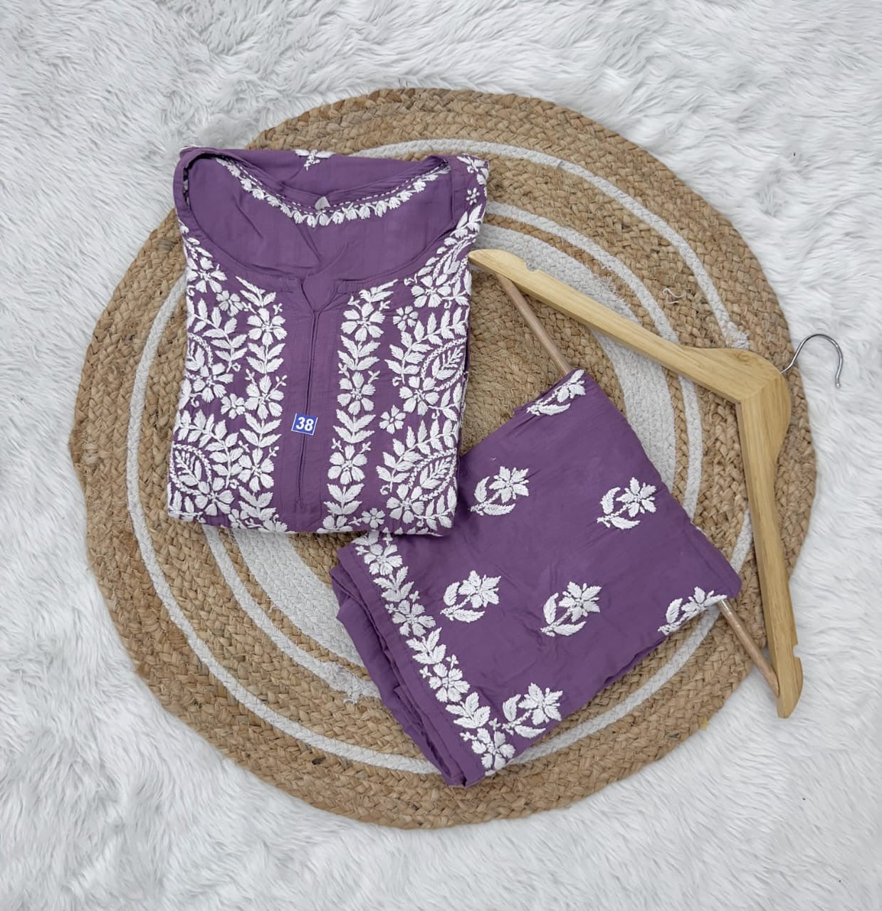 Heavy luxury embroidered Modal Cotton Set