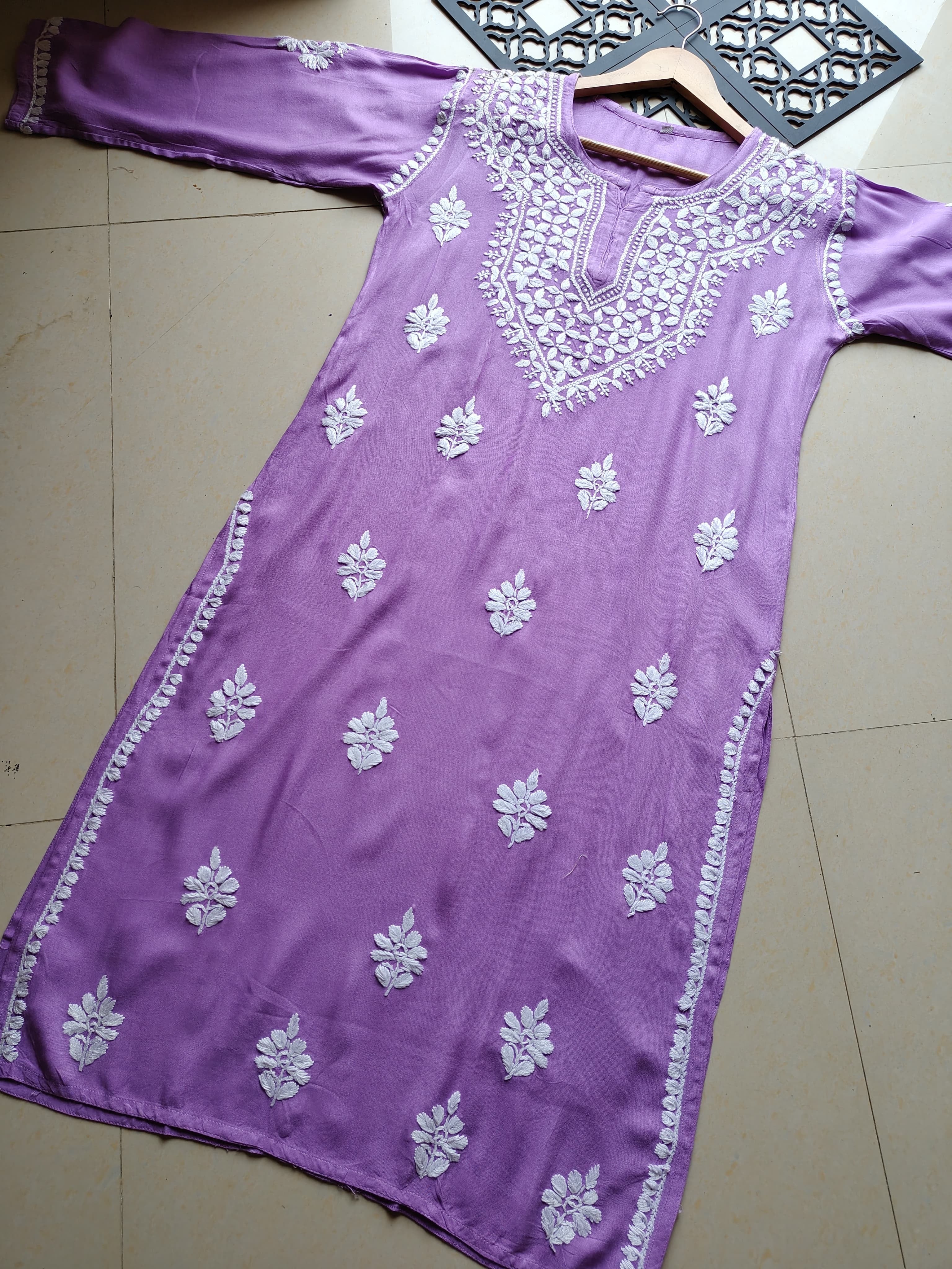 Long soft Regular Chikankari Kurtis