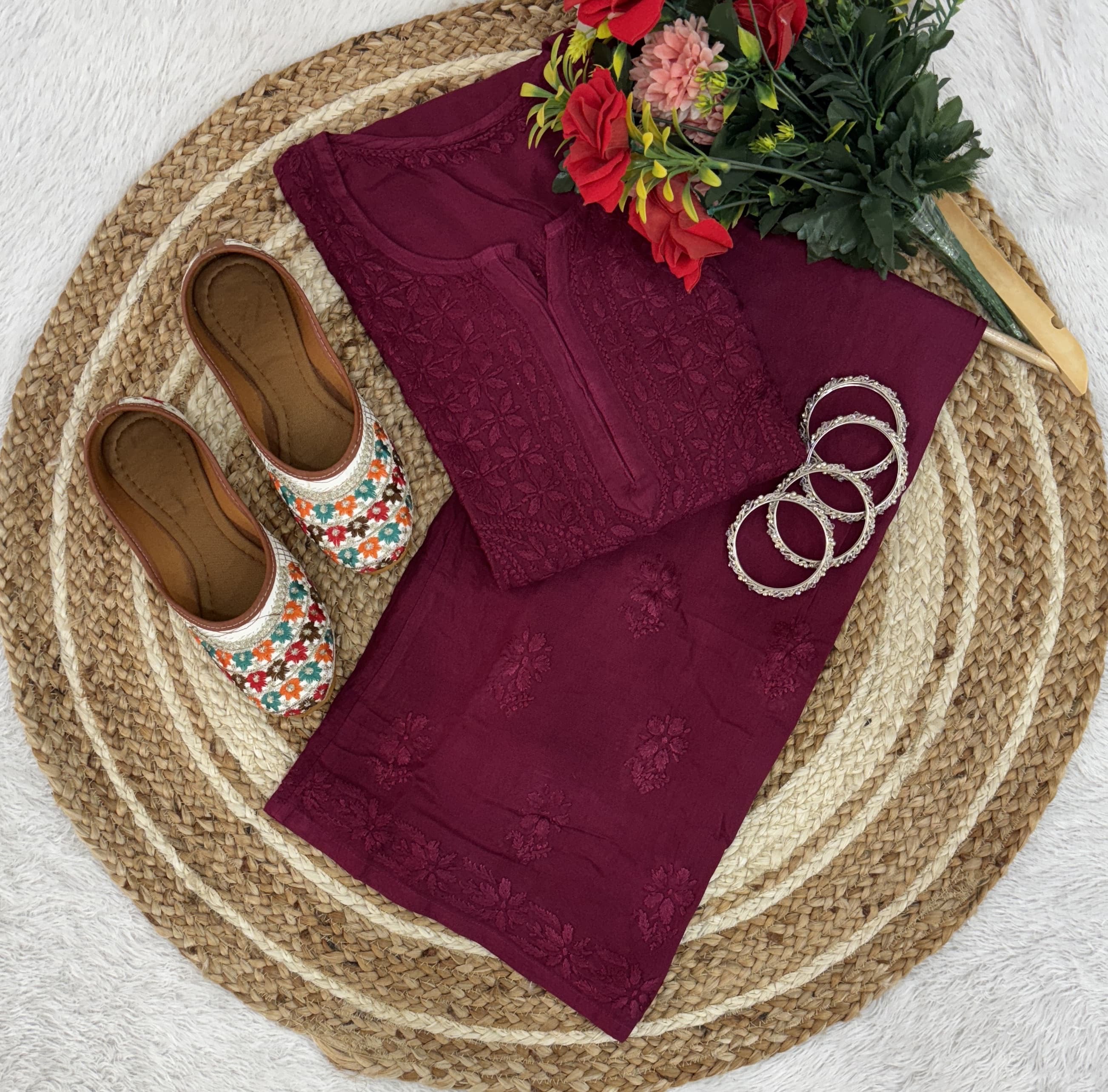 Handwork Single Shade Rayon Combo